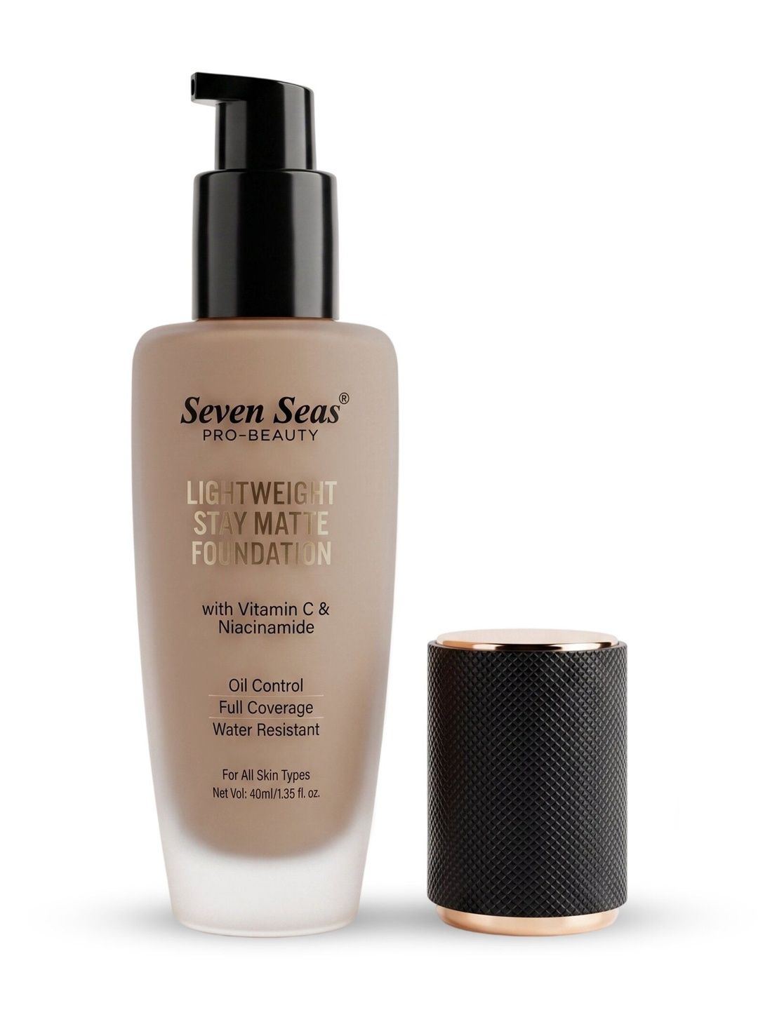 Seven Seas Stay Matte Foundation with Vitamin C & Niacinamide - 40 ml - Sun Beige 06-image-14