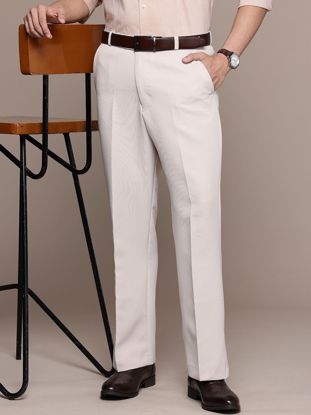 DIVISIVE Men Bootcut Slim Fit Formal Trousers-picture-11