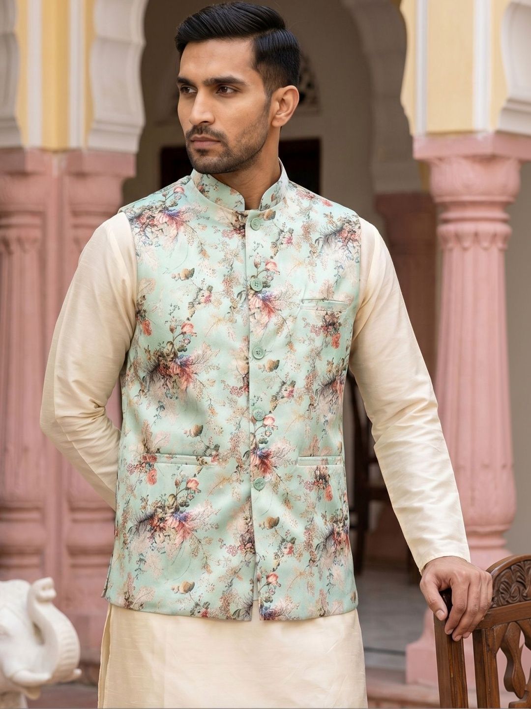 Jompers Printed Satin Nehru Jackets-picture-21