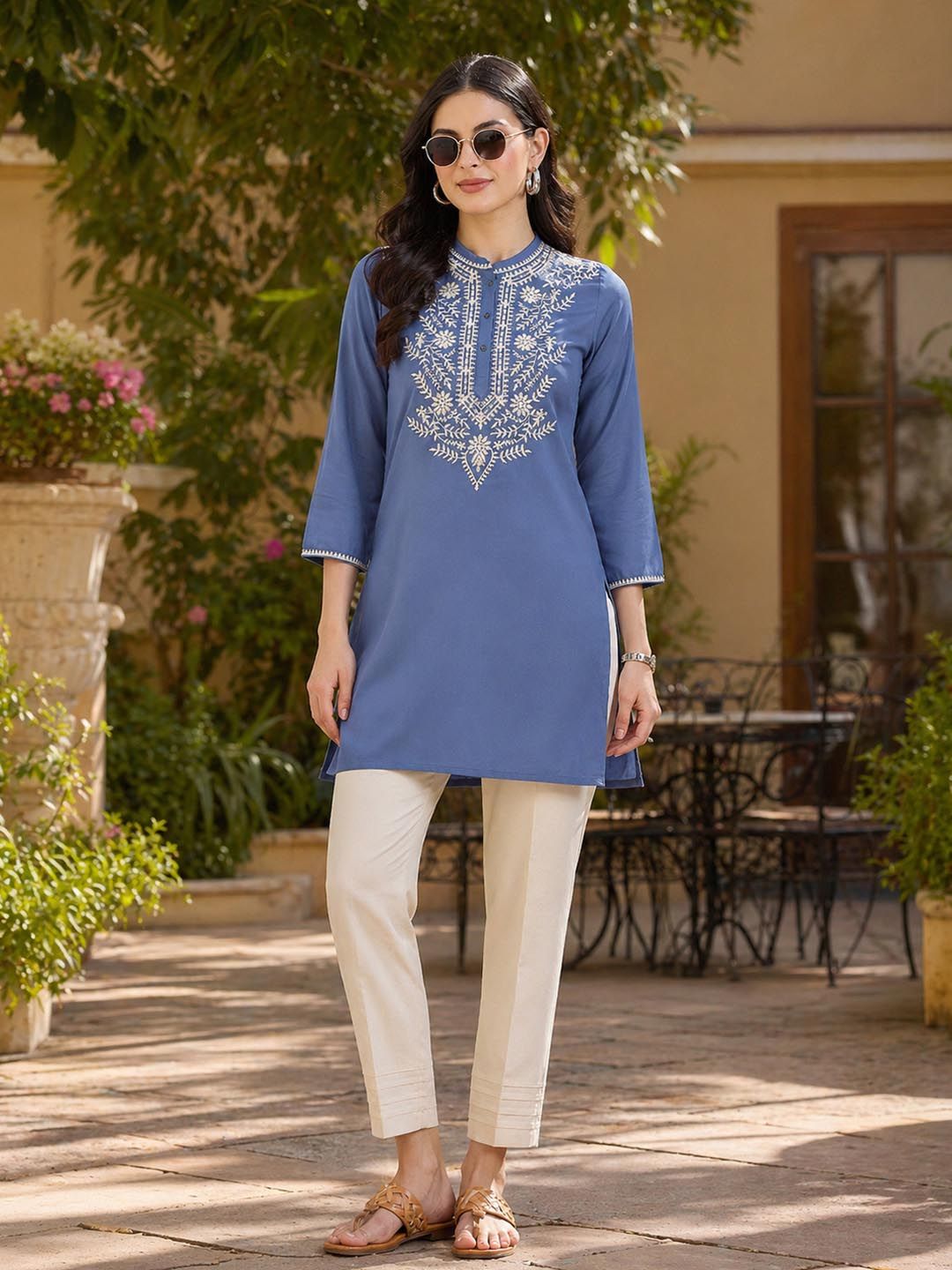 Nayam By Lakshita Ethnic Motifs Embroidered Thread Work Thread Work Kurti-picture-38