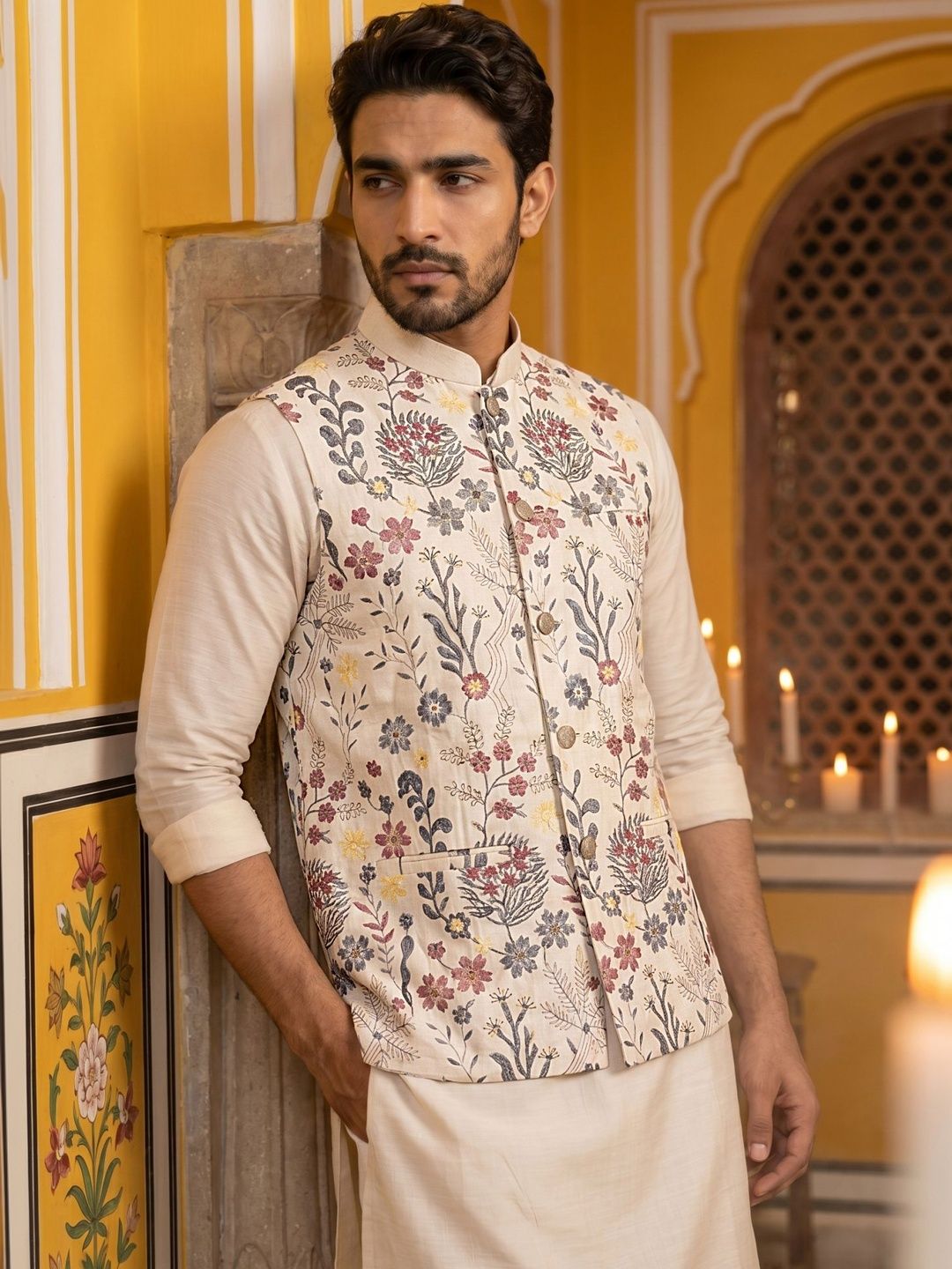 Jompers Printed Satin Nehru Jackets-picture-25