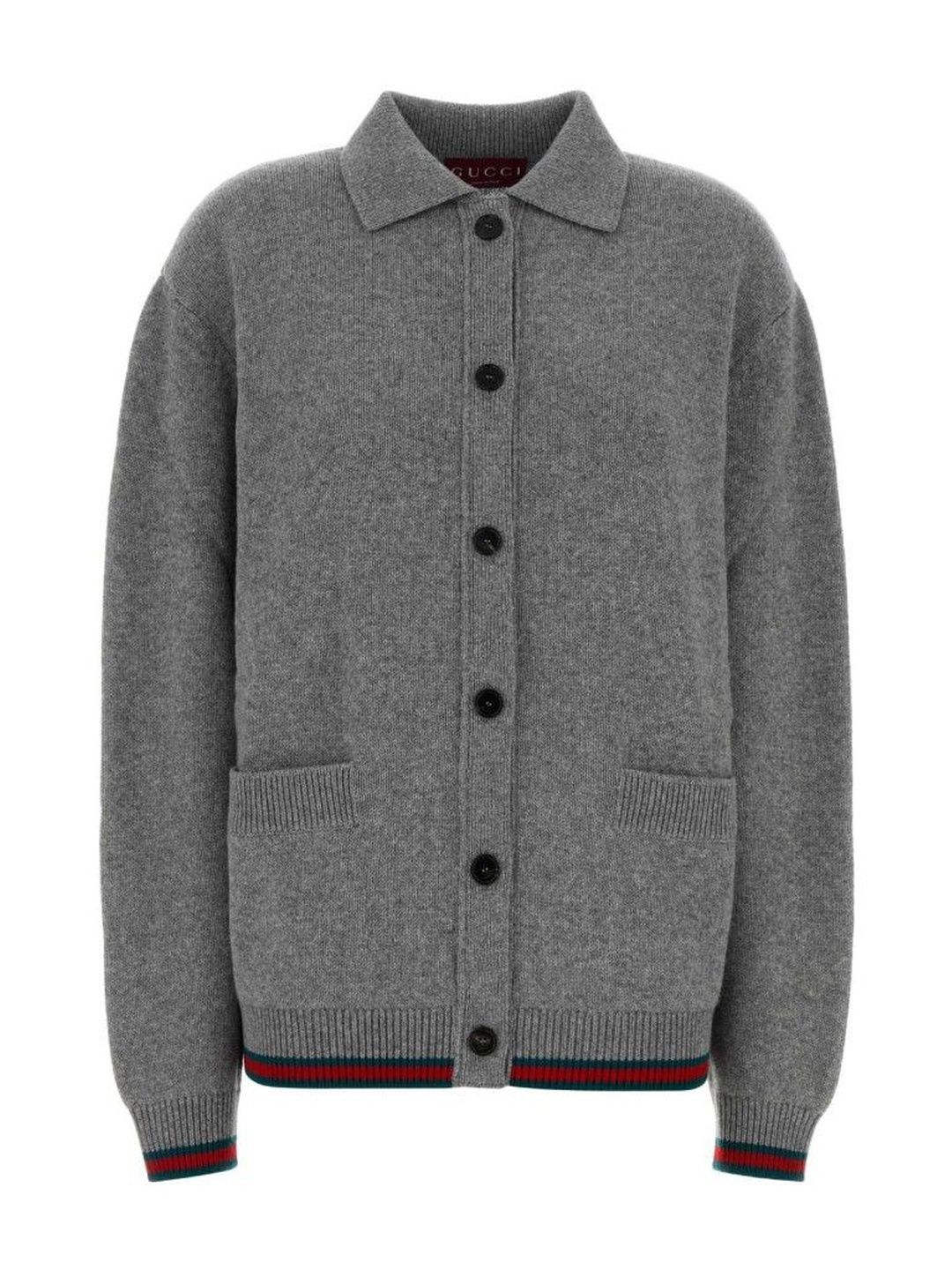 Grey Wool Blend Cardigan-image-45