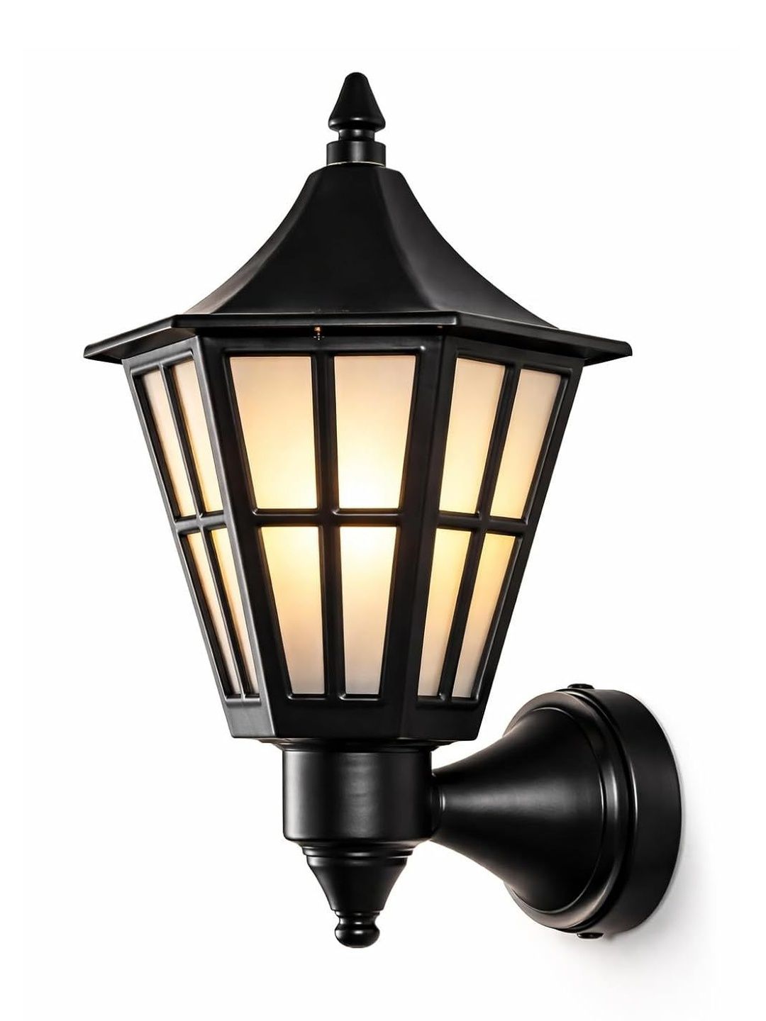 OJIT LIGHT DECORATION Transparent & Black Metal Traditional Frustum Shaped Wall Lamp-image-17