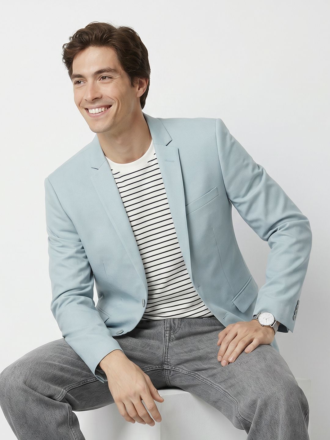 Mast & Harbour Notched Lapel Single Breasted Casual Blazer-picture-17