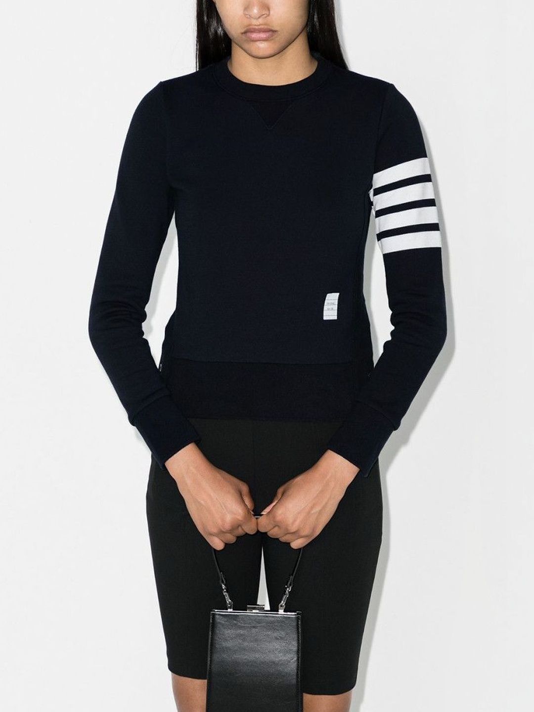thom browne Dark Blue 4-Bar Cotton Crewneck Sweatshirt-picture-27