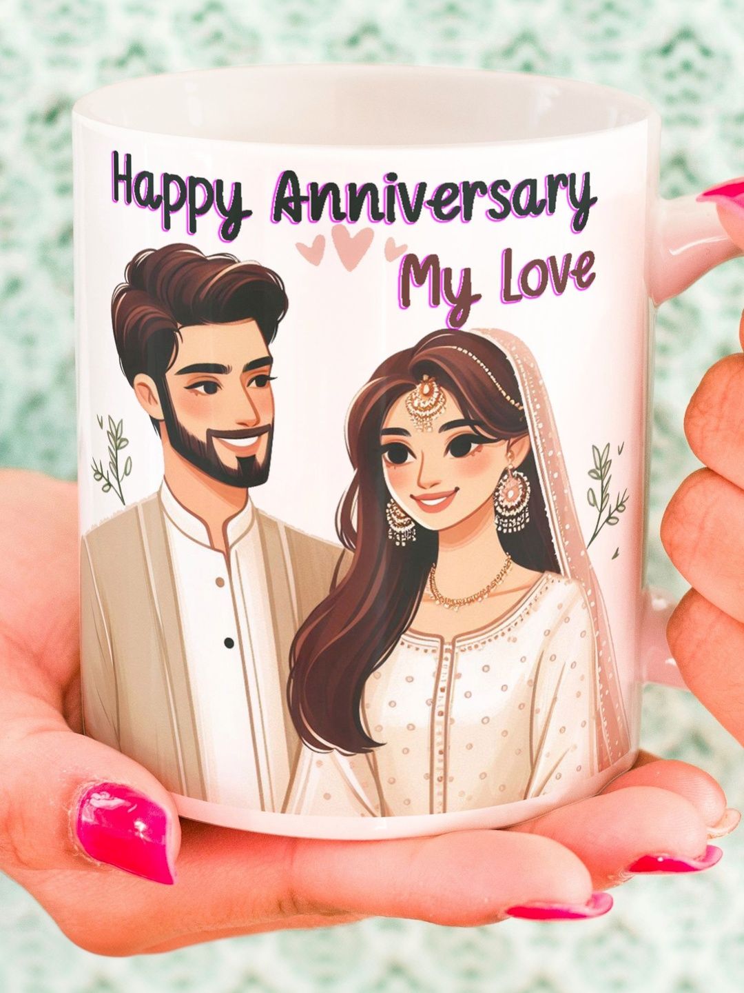 Balesara Copper-Toned Text or Slogans Printed Ceramic Glossy Cups and Mugs Set of-image-8