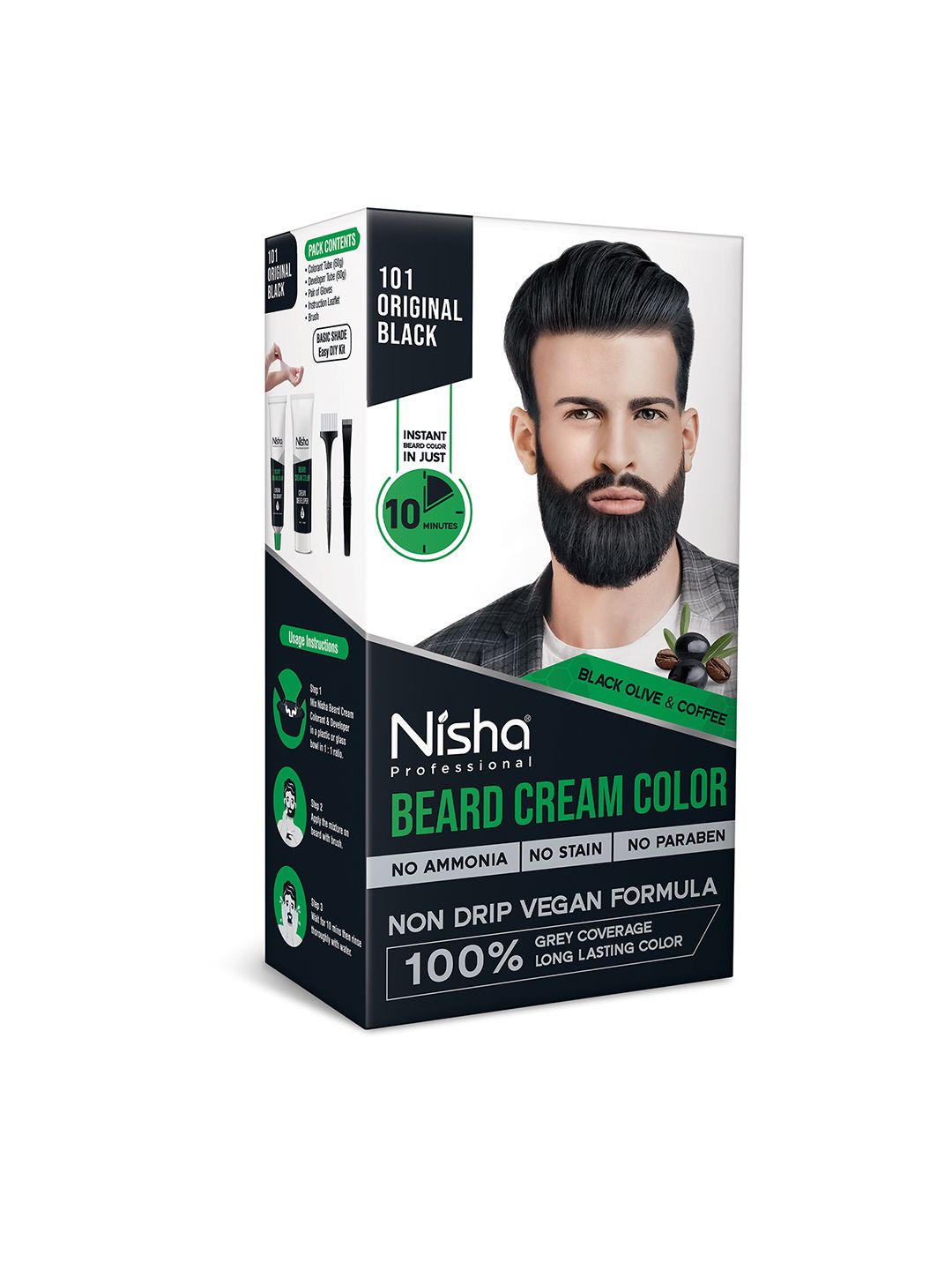 Nisha Beard Cream Color - 120 g - Original Black-image-11