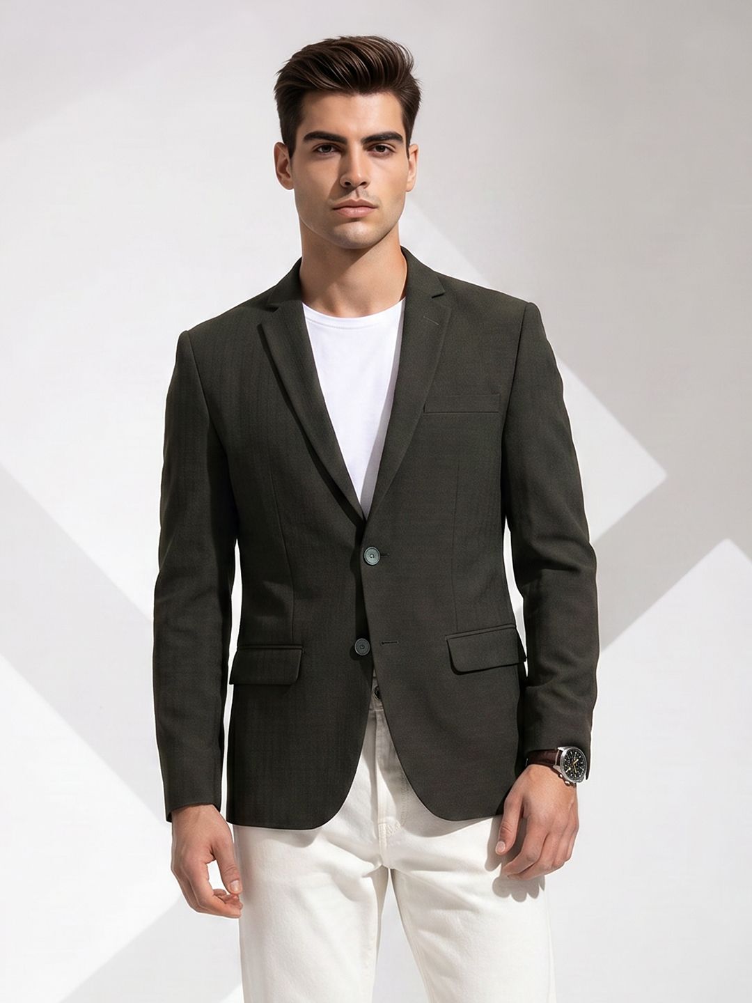 INVICTUS Notched Lapel Collar Single Breasted Formal Blazer-picture-27