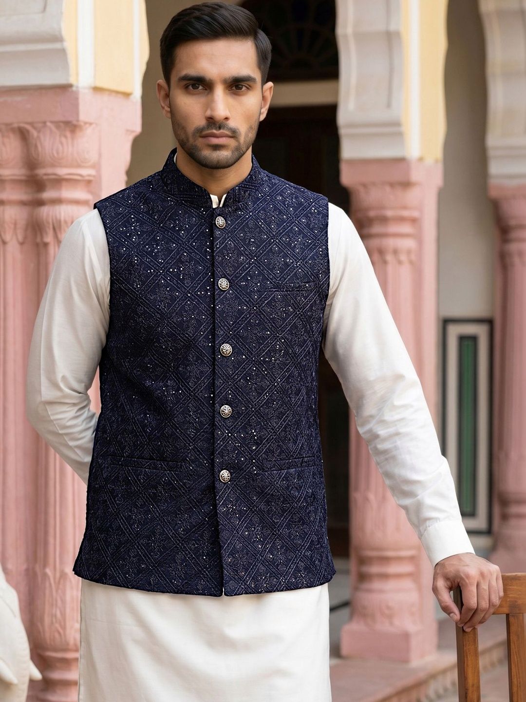 Jompers Printed Satin Nehru Jackets-picture-24