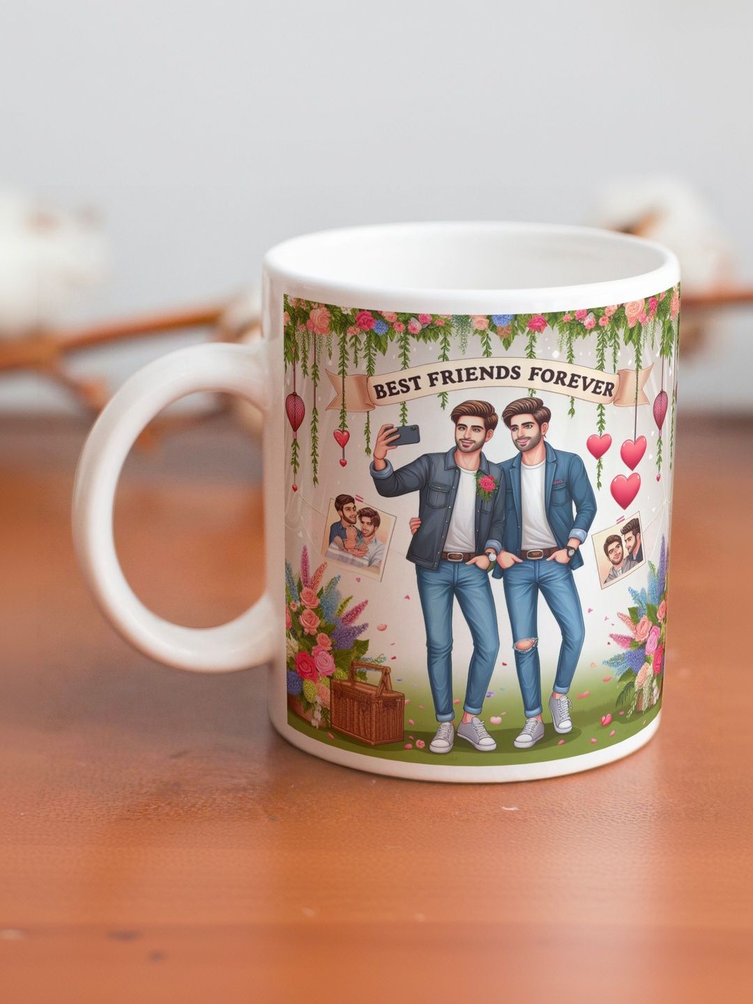 Balesara Multicoloured Printed Ceramic Glossy Cups and Mugs Set of-image-46