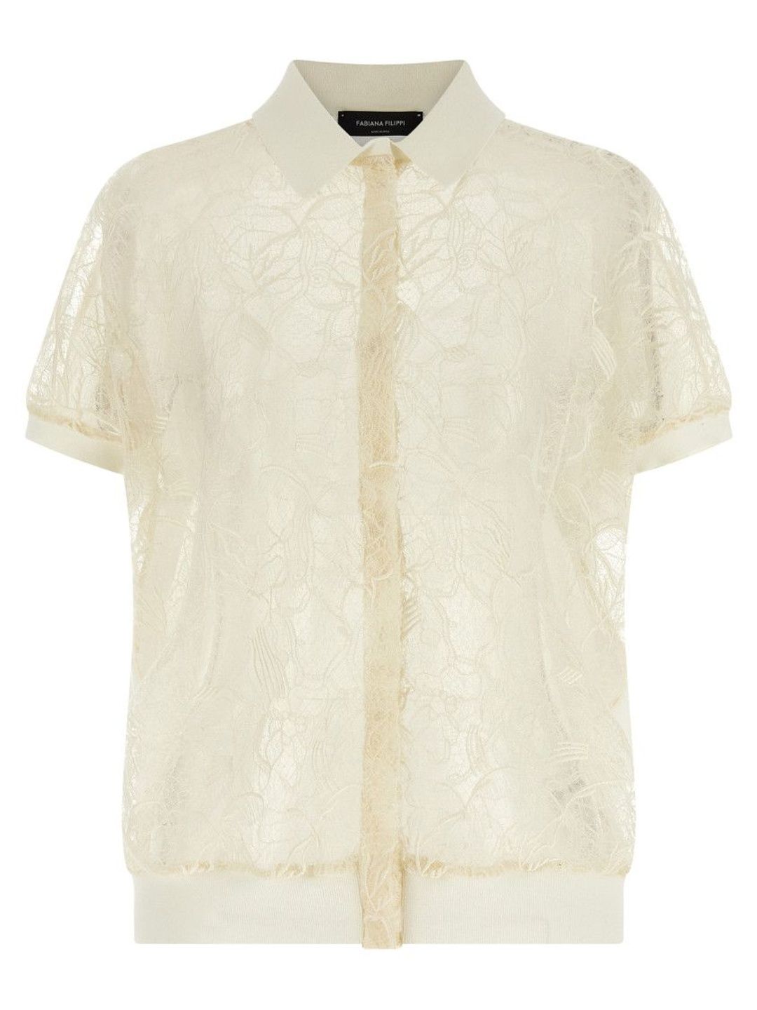 fabiana filippi Beige Organza Lace Cardigan-picture-38