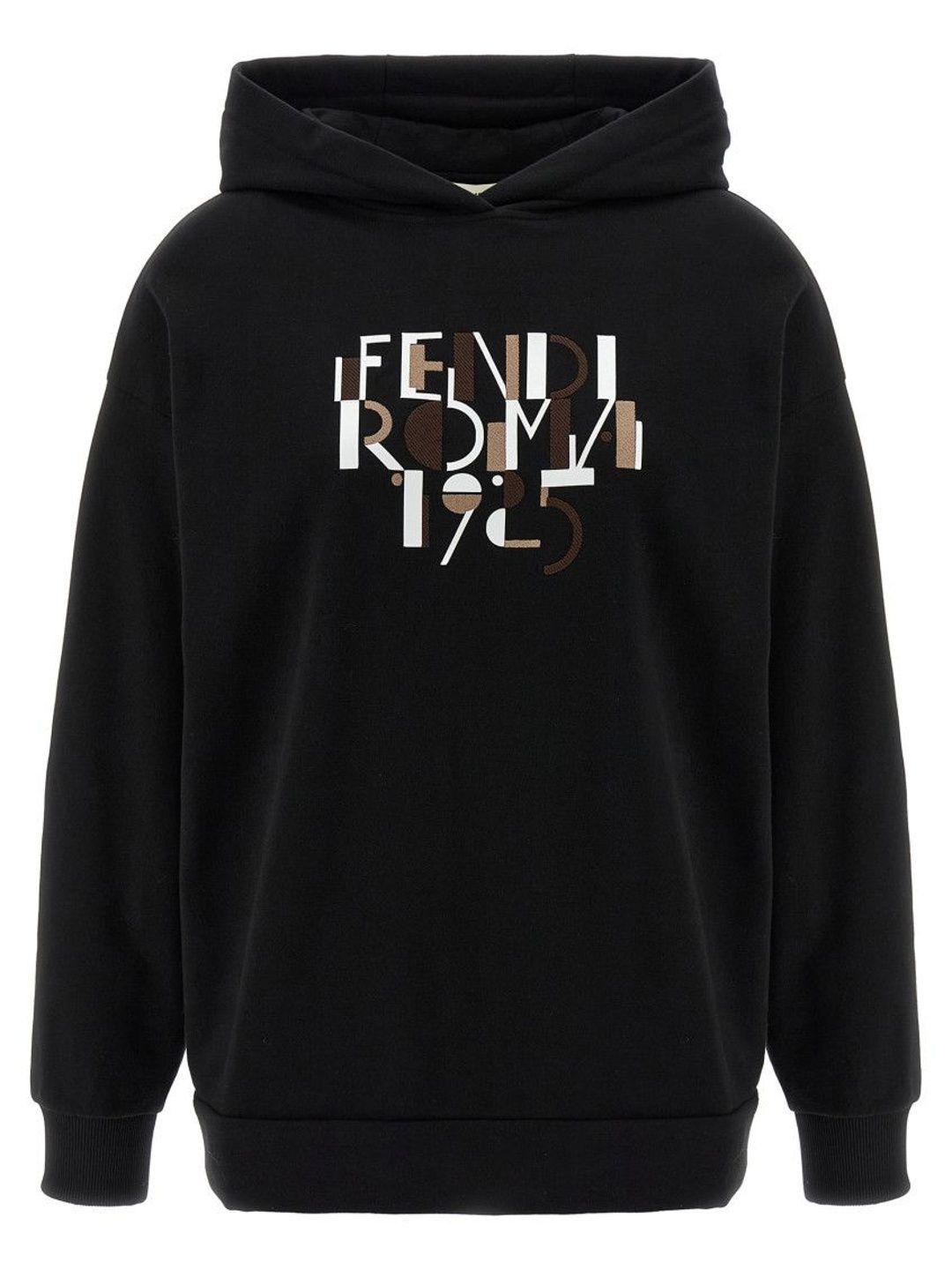 fendi Black Logo Print Hoodie-picture-41
