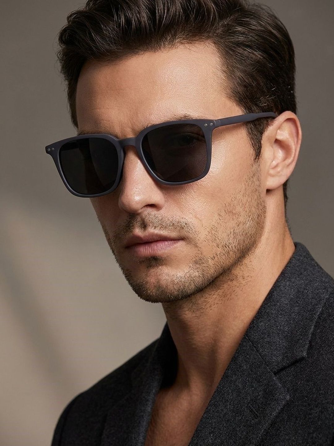 LEGEND EYEWEAR Unisex Black Lens & Black Square Sunglasses with-image-21