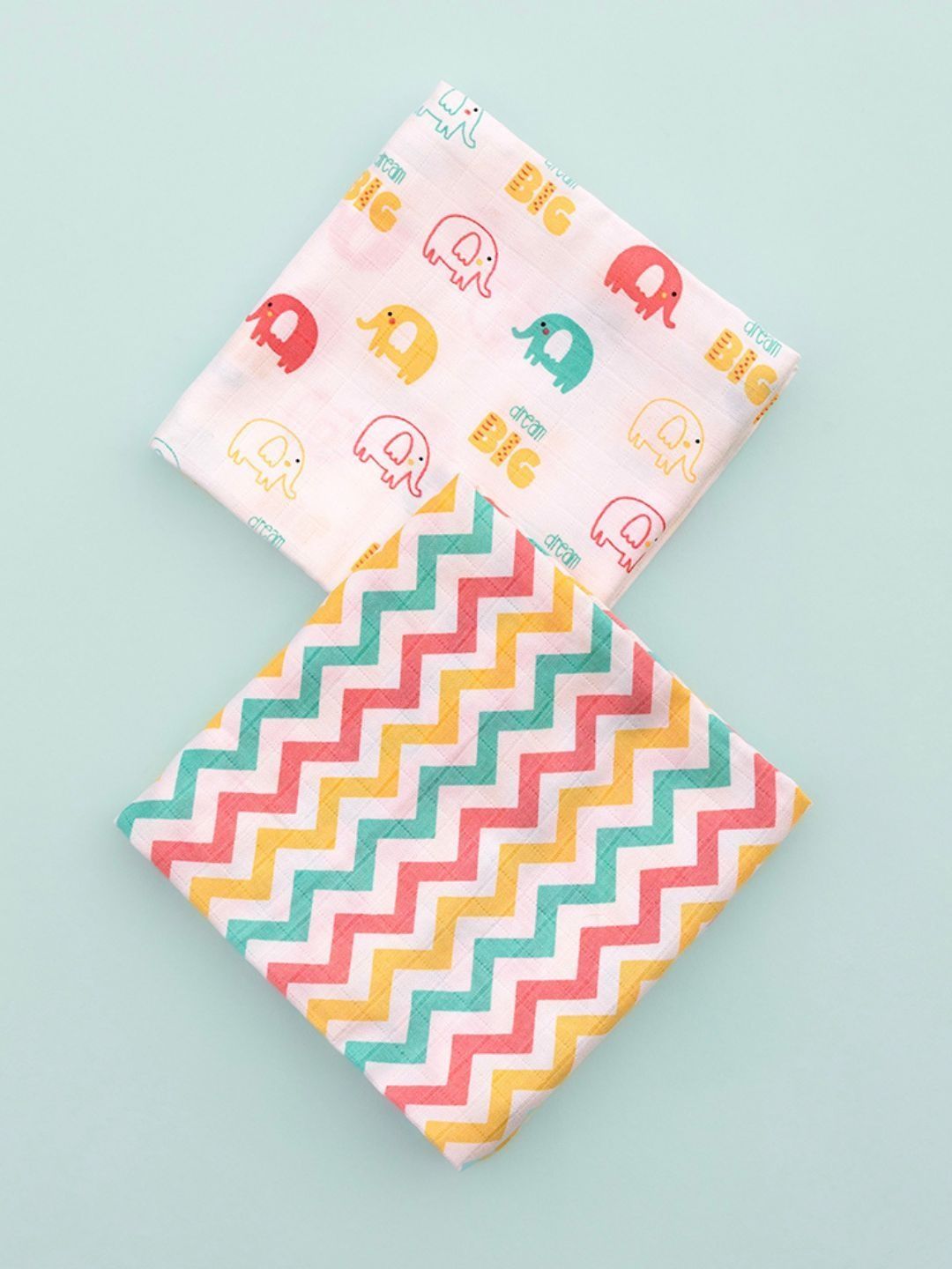 BeeLittle White & Pink 2 Piece Printed Cotton 120 GSM Towel Set-picture-30