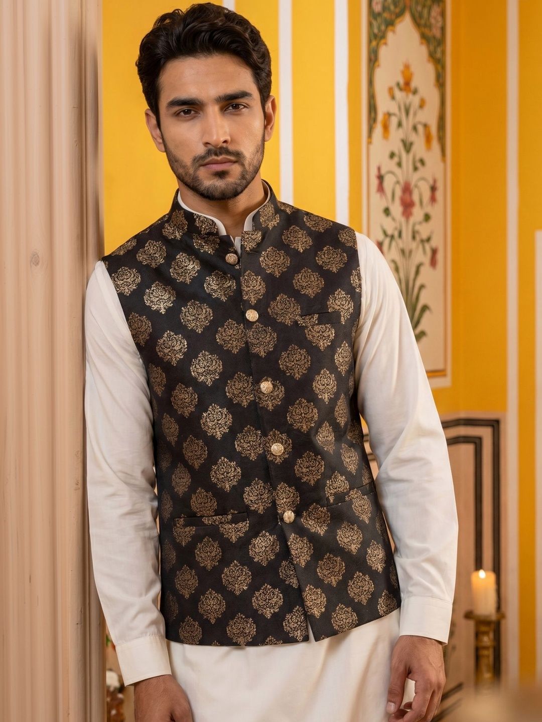Jompers Printed Satin Nehru Jackets-picture-38