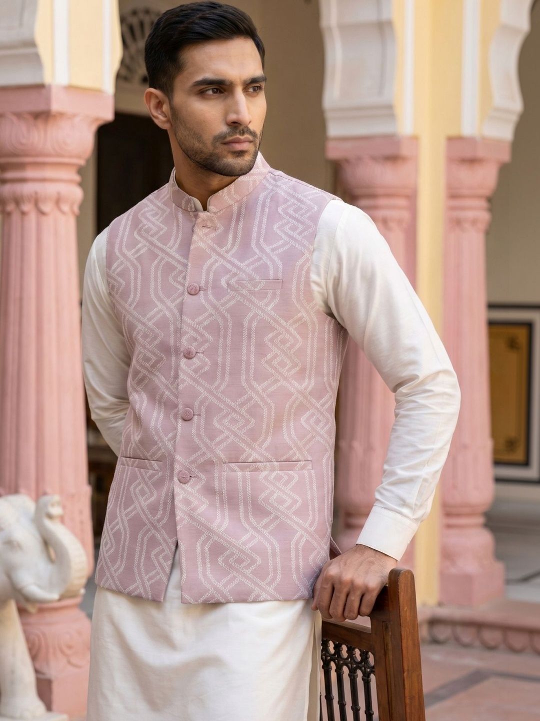 Jompers Printed Satin Nehru Jackets-picture-31