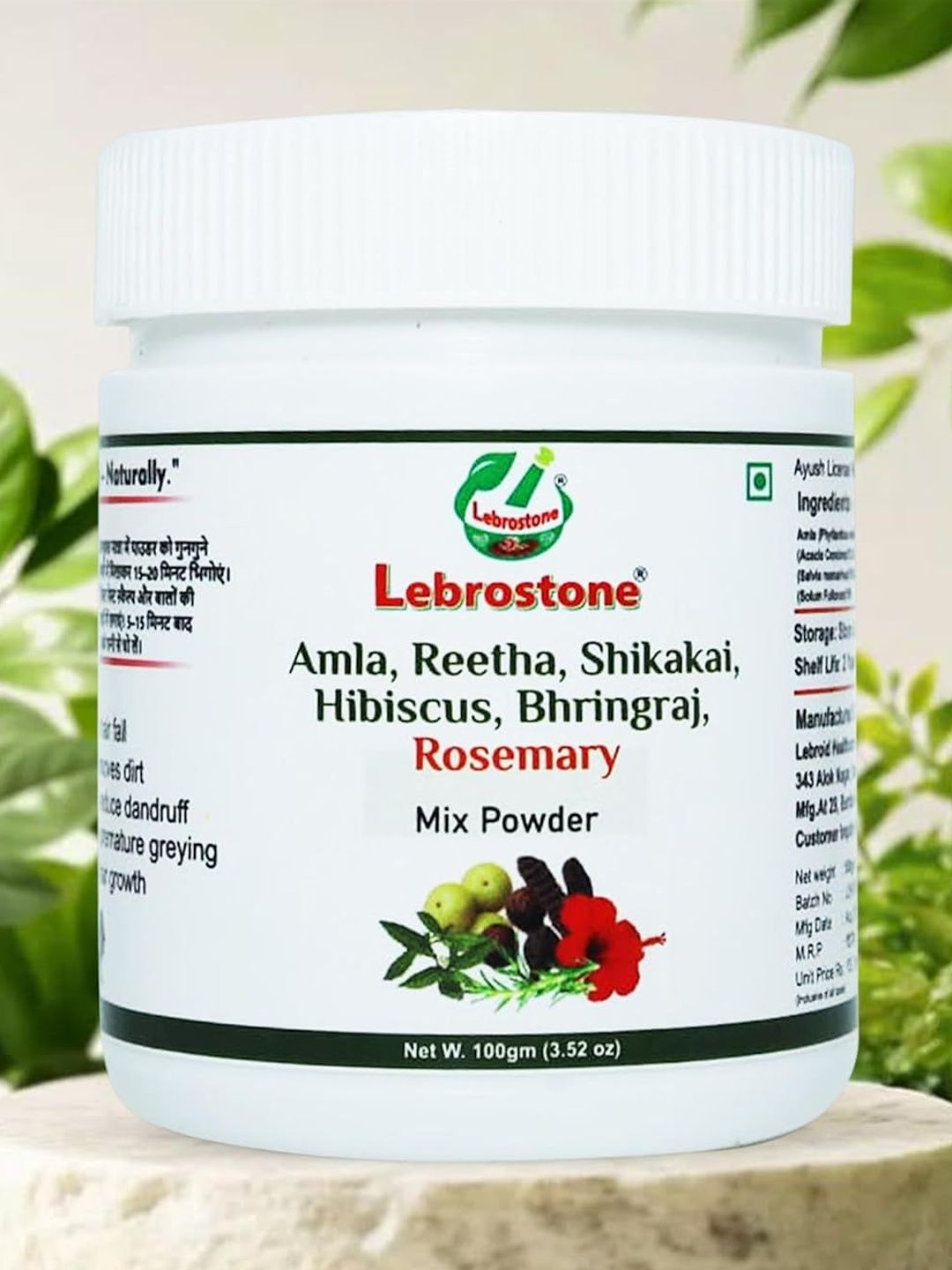 Lebrostone Amla Reetha Shikakai Rosemary Hibiscus & Bhringraj Shampoo - 100 g-image-30