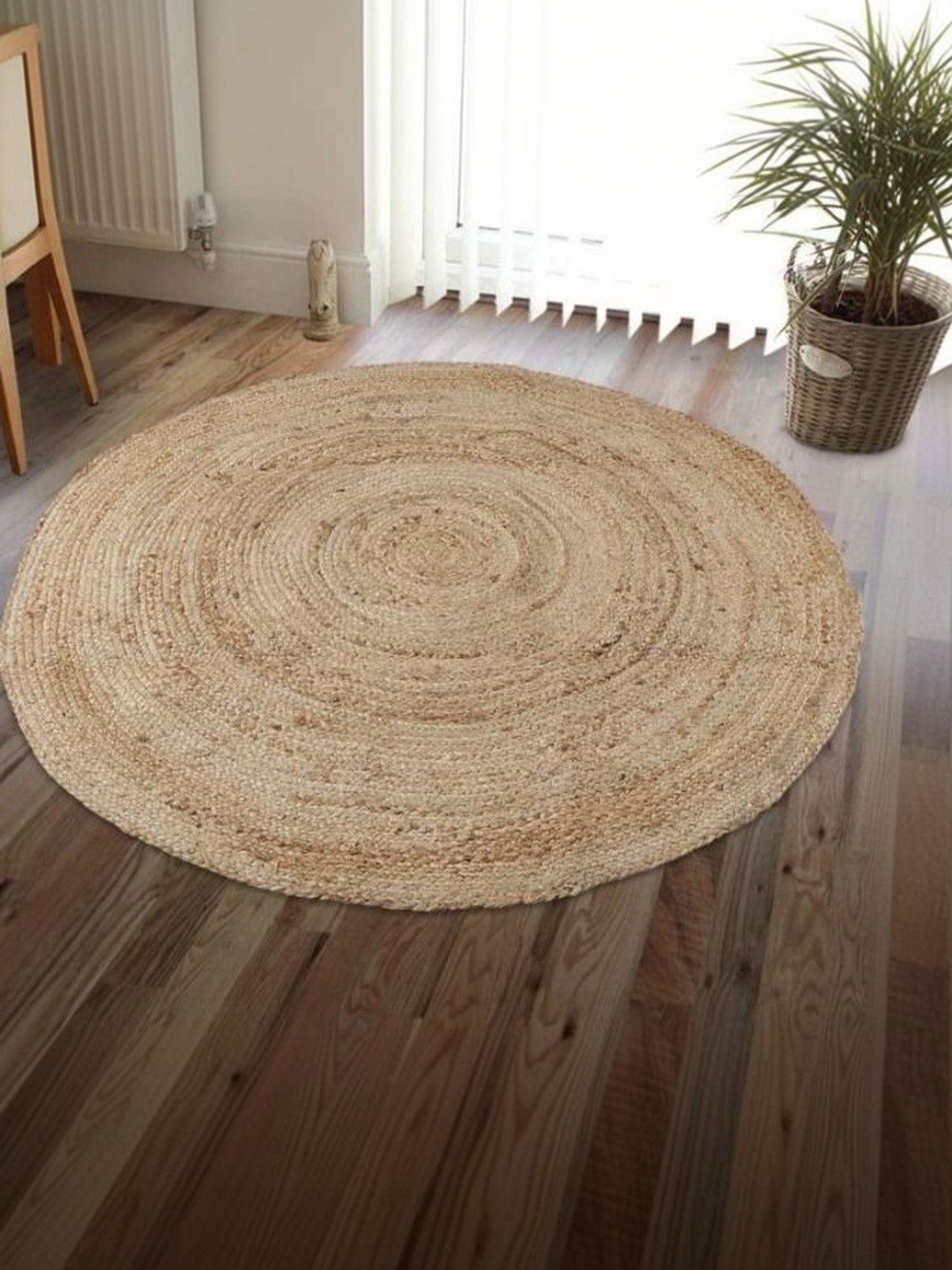 Siya Textiles Beige Textured Jute Cotton Anti-Skid Floor Mats-image-7