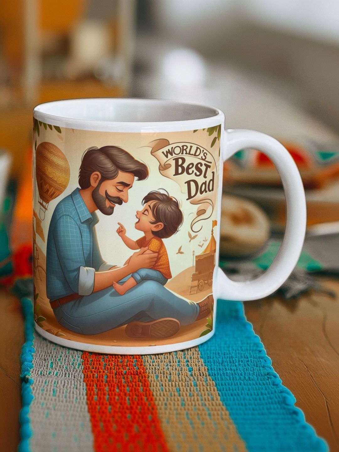 Balesara Black Printed Ceramic Glossy Cups and Mugs Set of-image-9