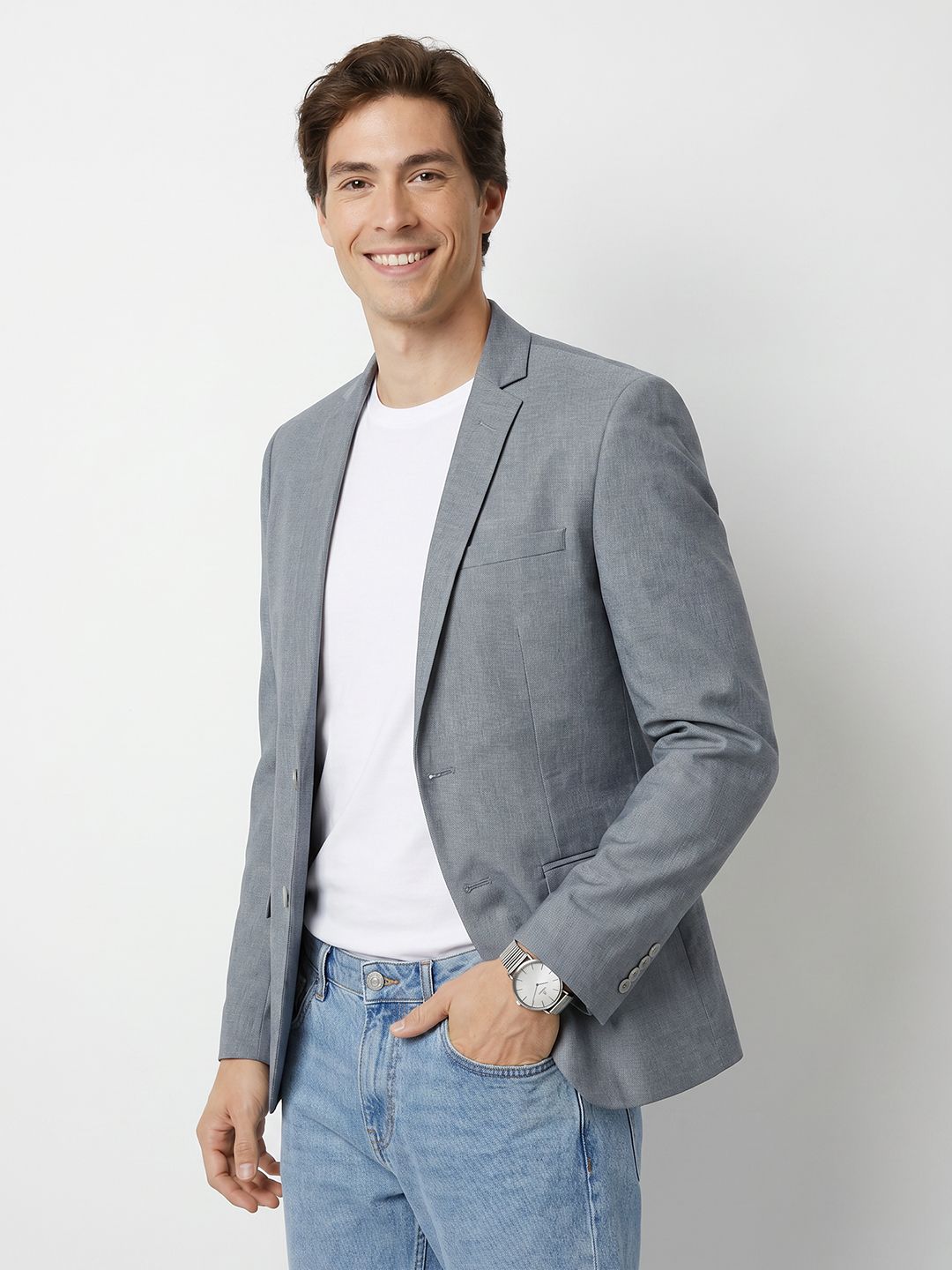 Mast & Harbour Notched Lapel Single Breasted Casual Blazer-picture-31