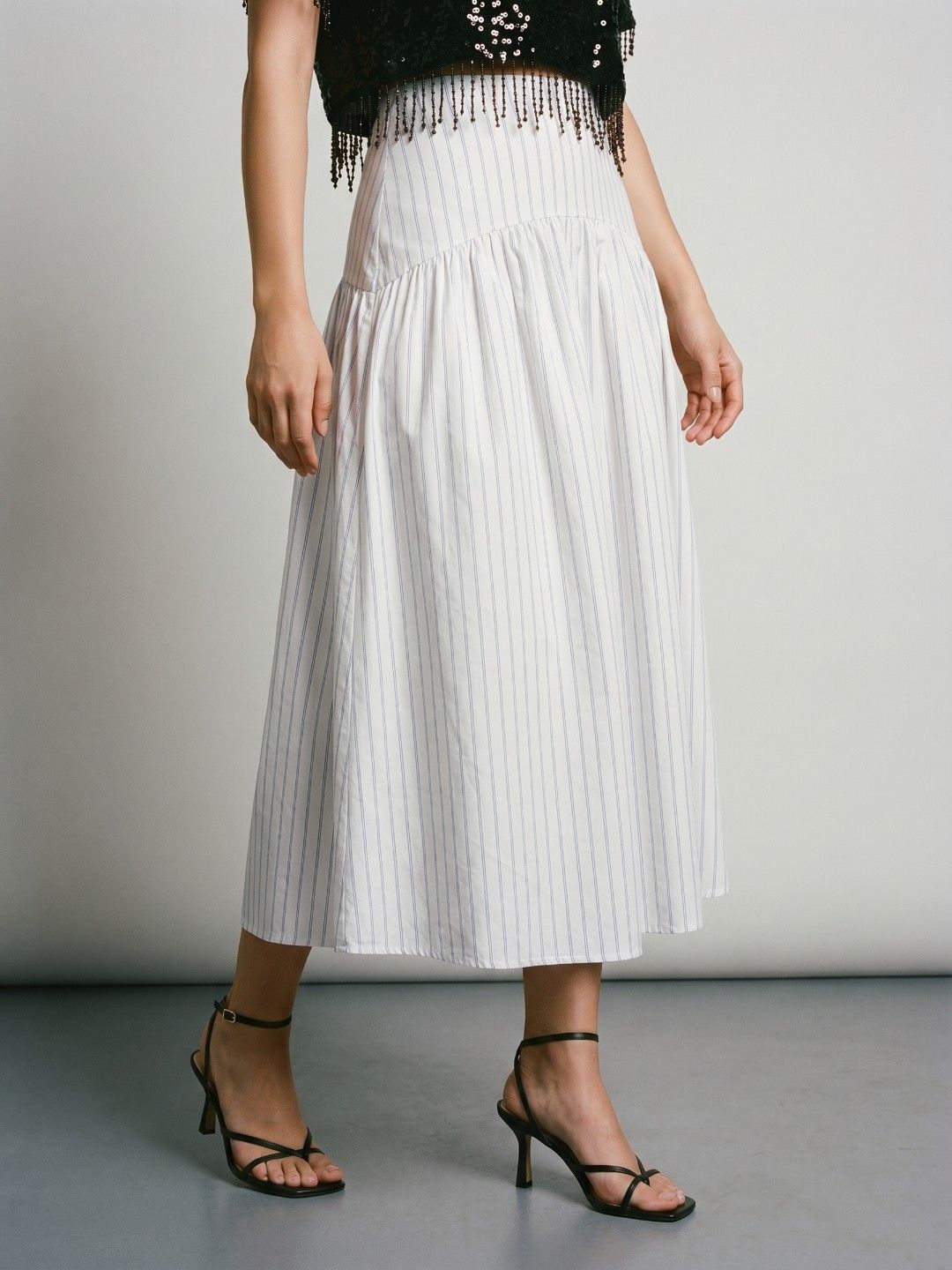 Phosphorus Women Striped Midi A-Line Skirt-picture-14