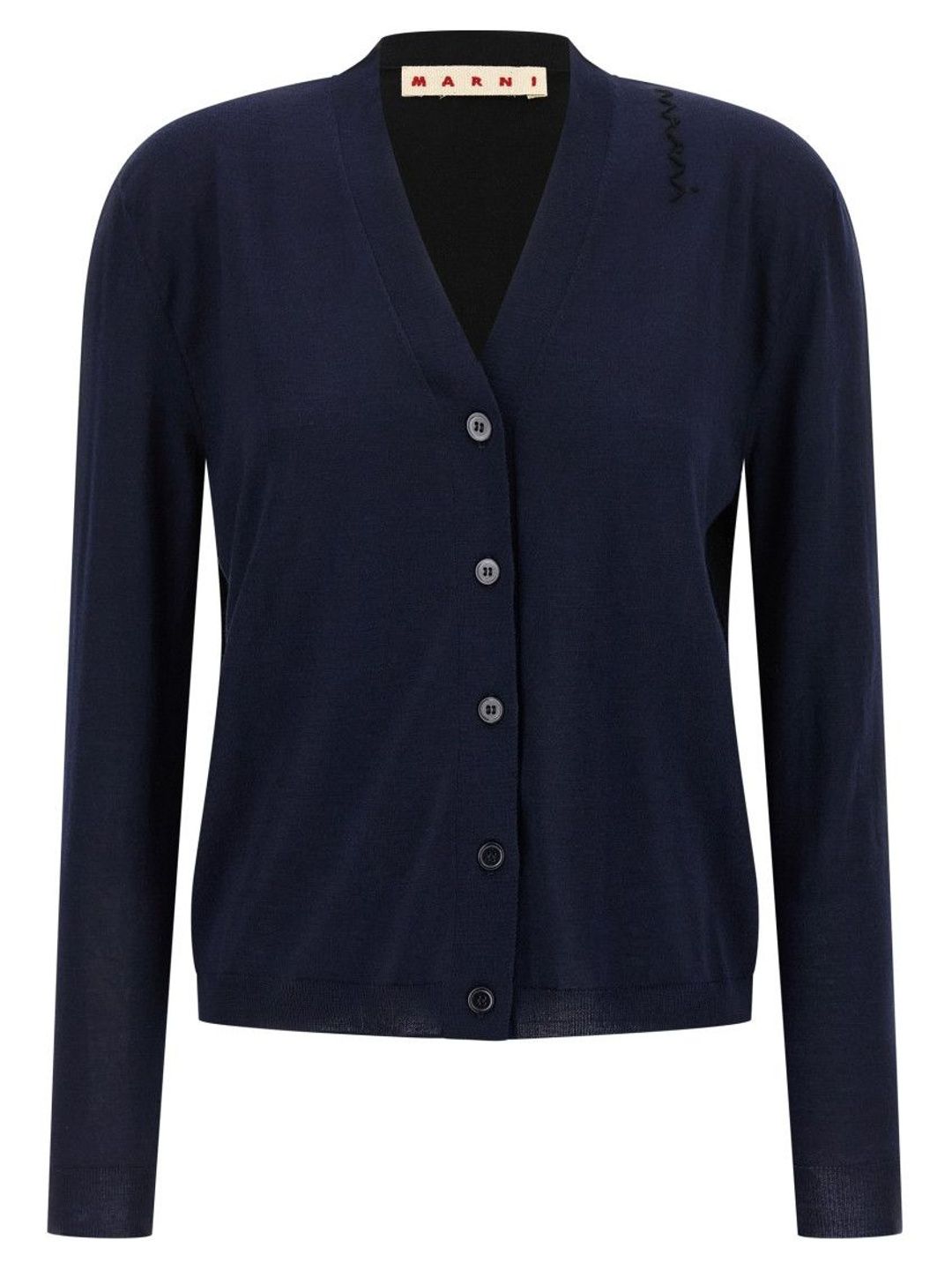 Dark Blue Two-tone Cardigan-image-3