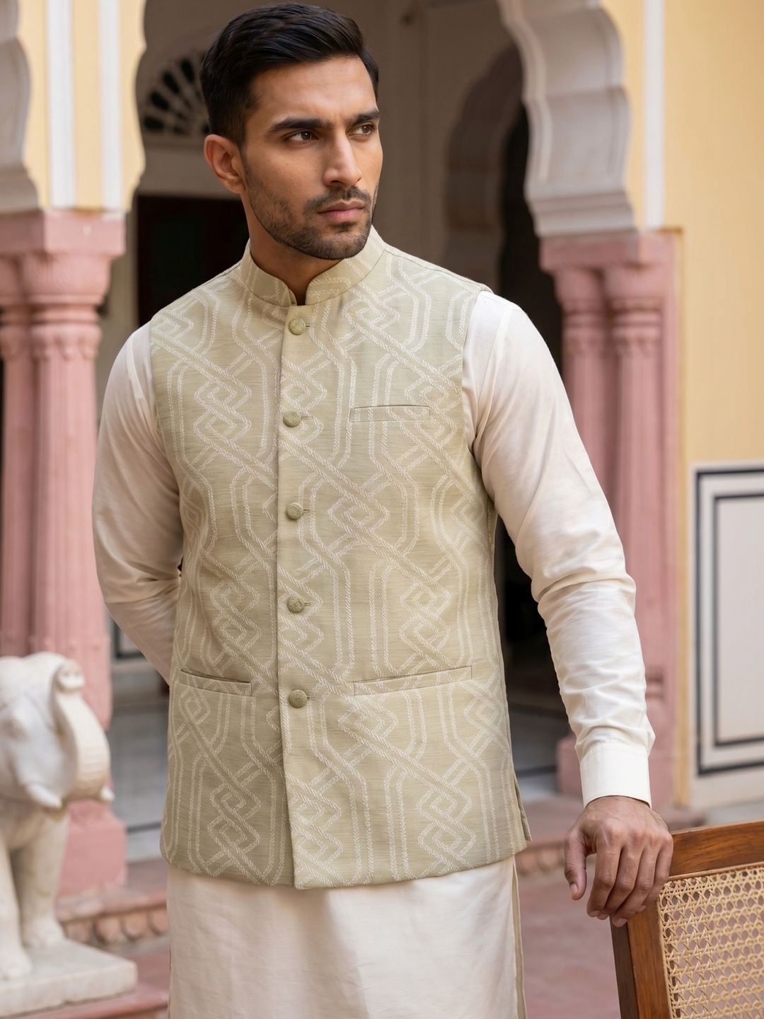 Jompers Printed Satin Nehru Jackets-picture-27