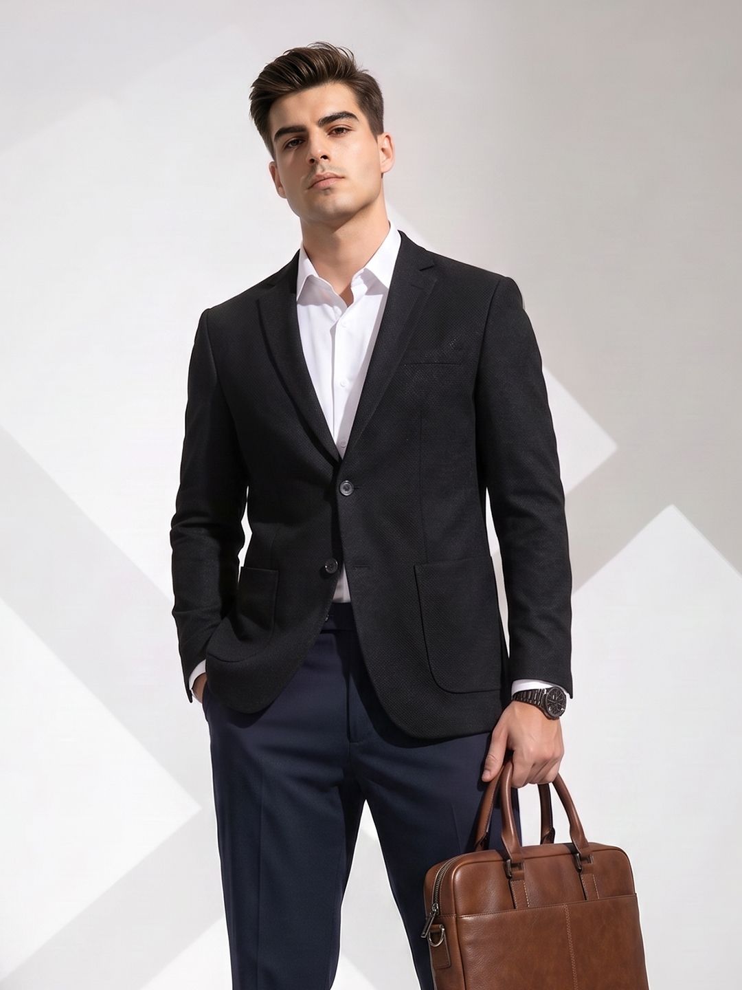 INVICTUS Notched Lapel Single Breasted Formal Blazer-picture-23