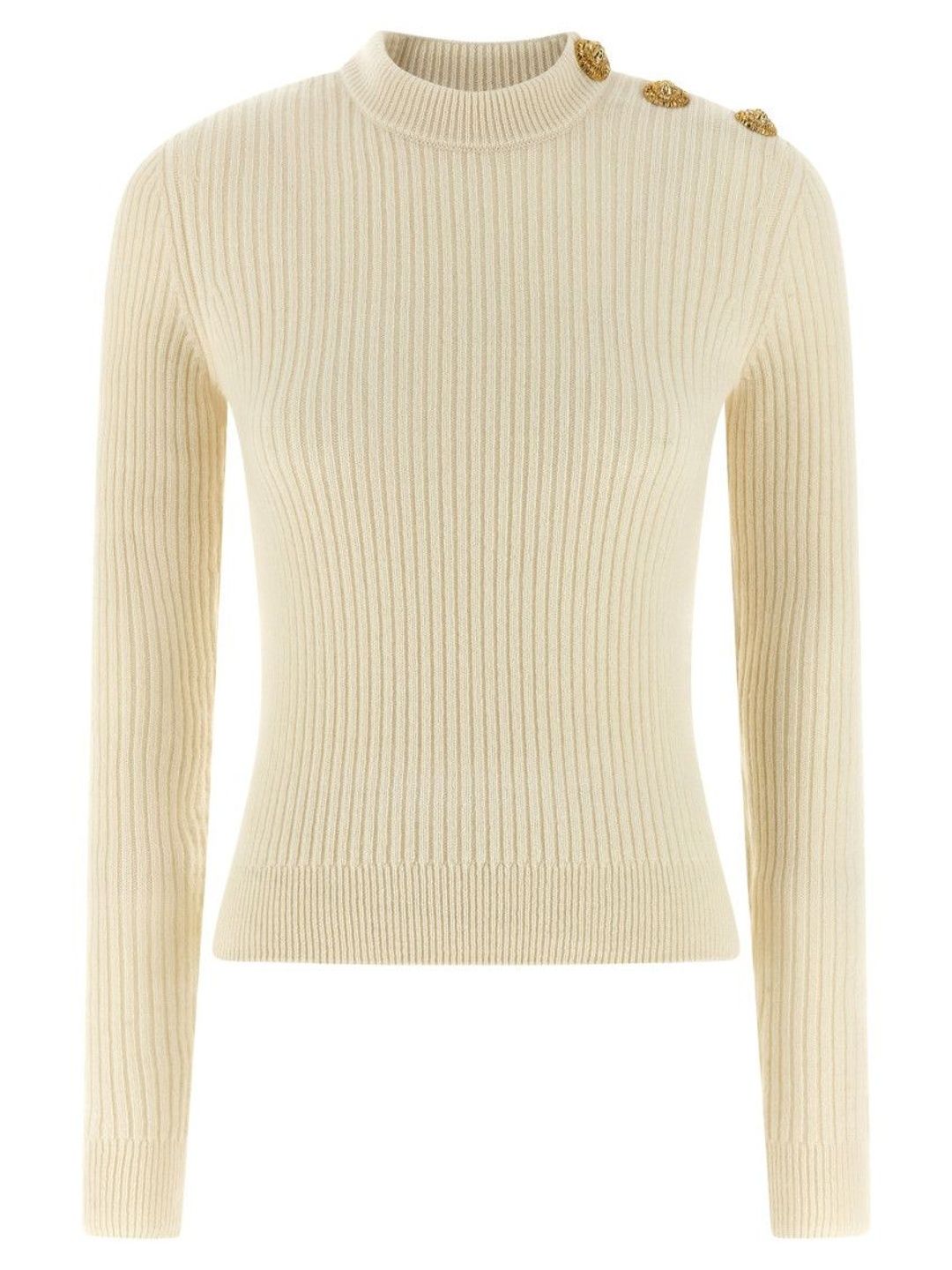 balmain White Ribbed sweater-picture-48