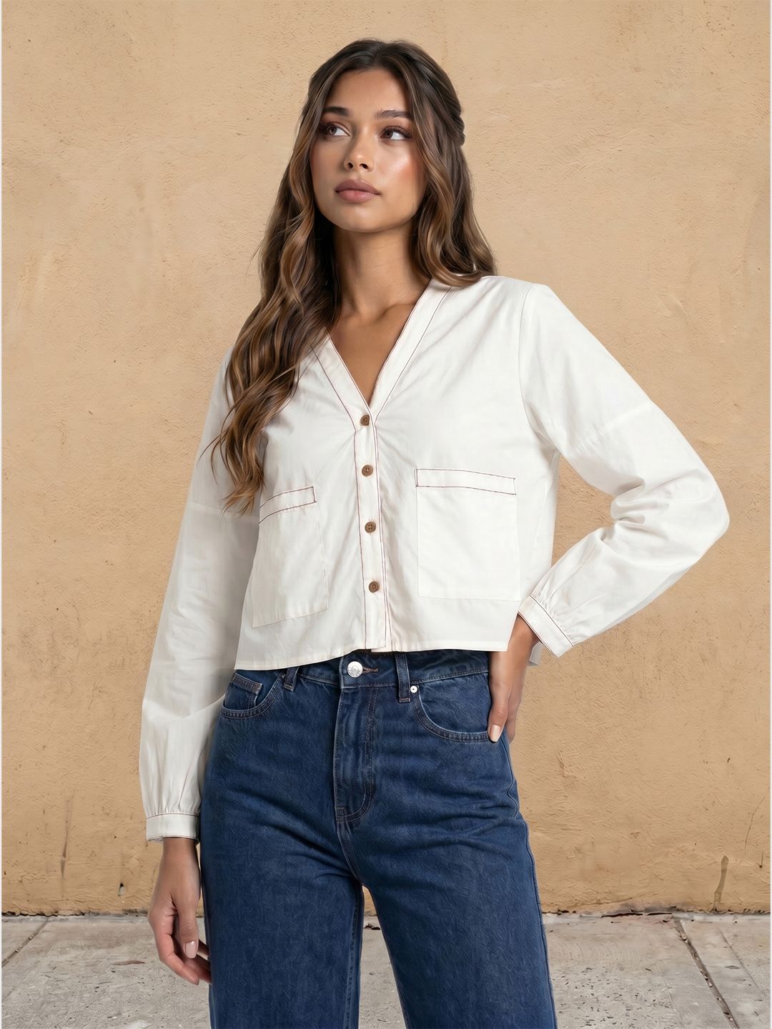 fusion by glitchez Cotton Shirt Style Top-picture-47