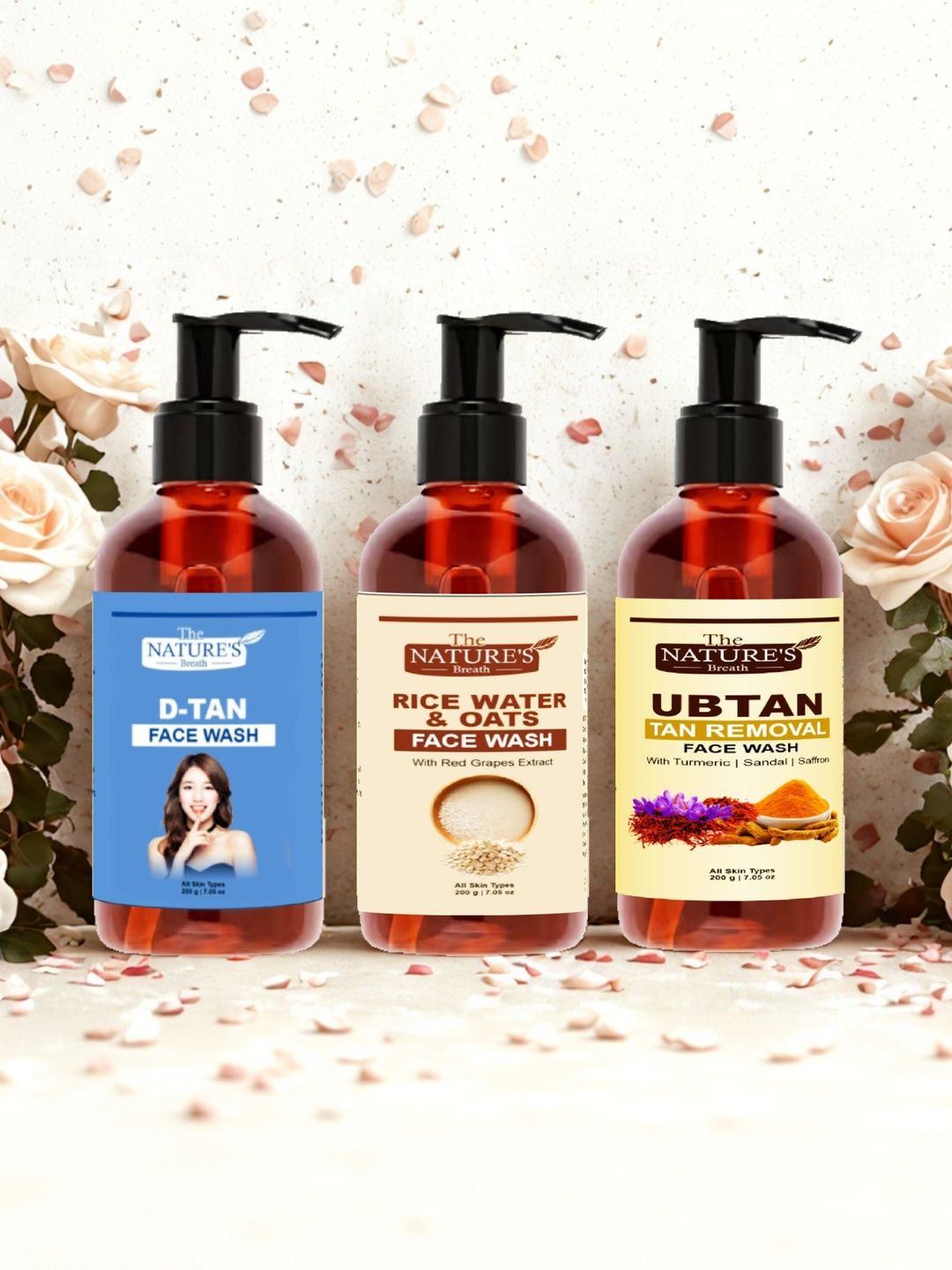 Beleza Professional Set Of 3 Rice Water Ubtan & DeTan Face Wash - 200 ml Each-image-45