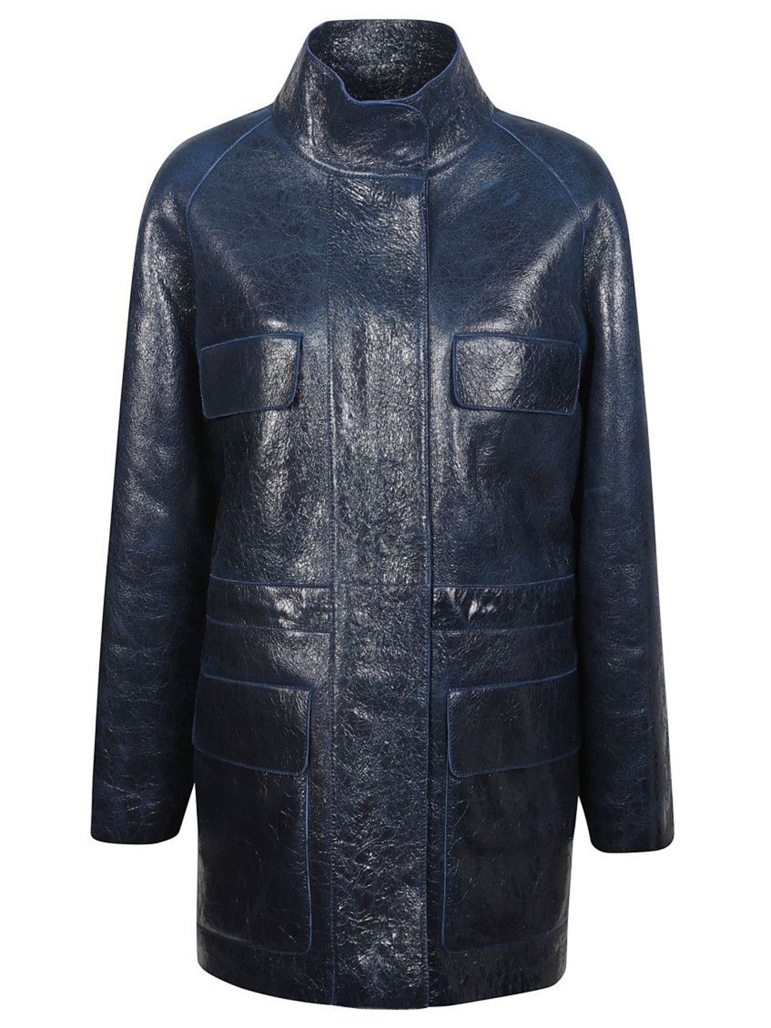 fendi Blue Casual leather jacket-picture-18