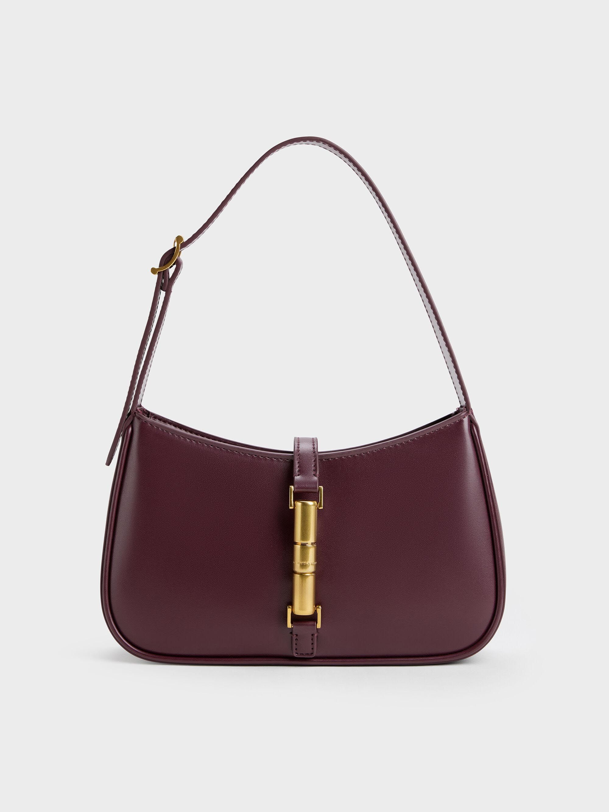 CHARLES & KEITH Cesia Metallic Accent Shoulder Bag-image-5