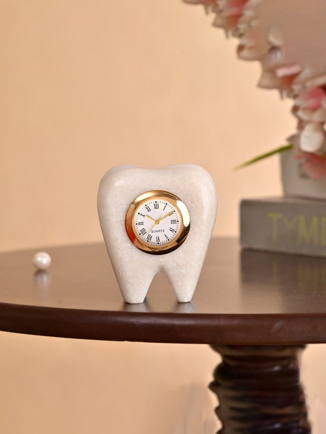 CRAFTAM White & White Quirky Contemporary Table Clock-picture-51