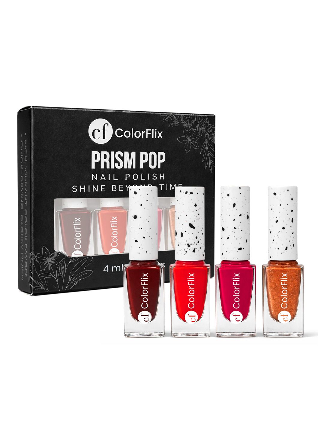 COLORFLIX Set Of 4 Prism Pop Long Stay Nail Polish - 4 ml Each - Sunset Glam-image-43
