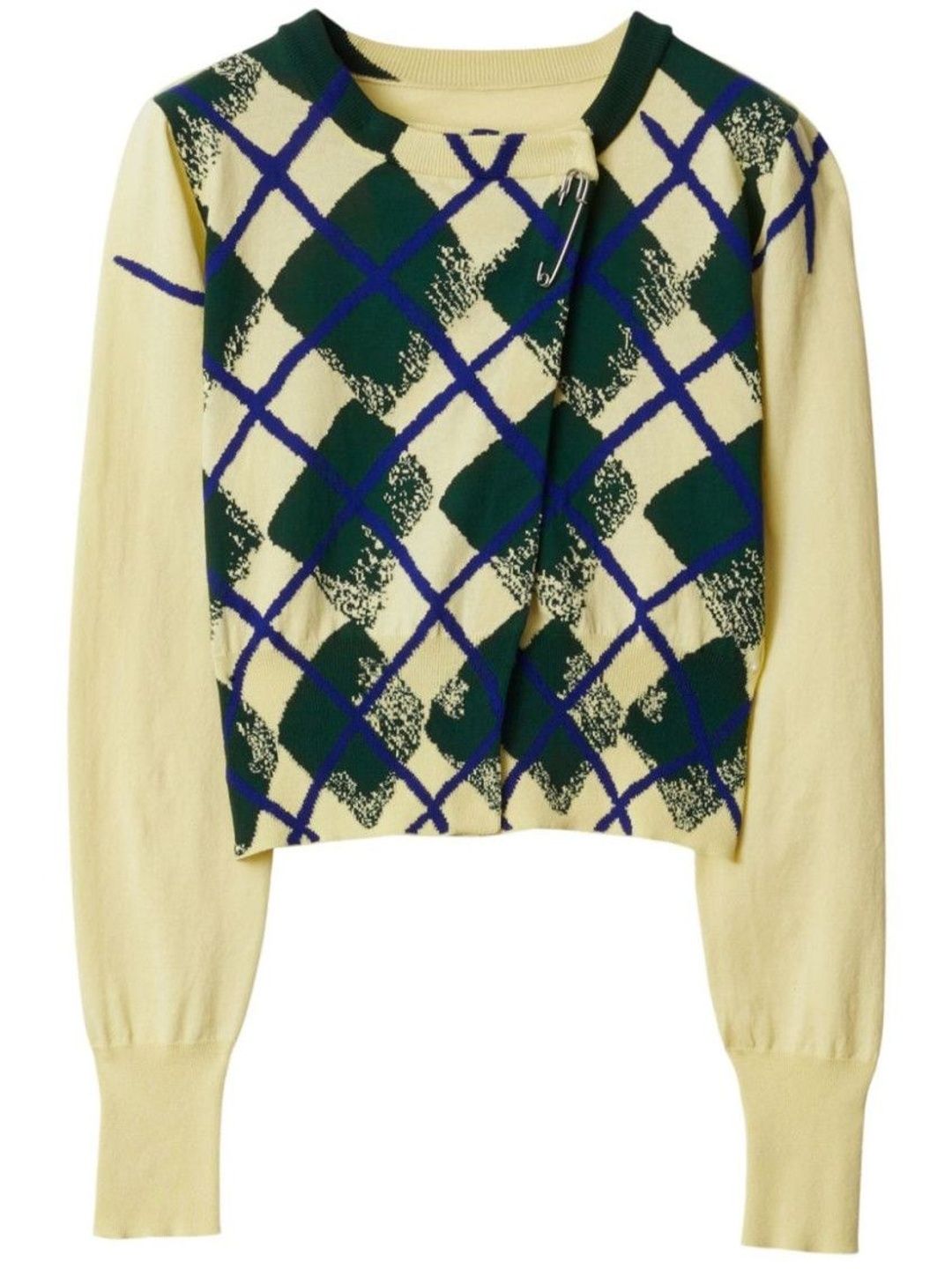 burberry Multicolor Argyle-intarsia Cropped Cotton Jumper-picture-48