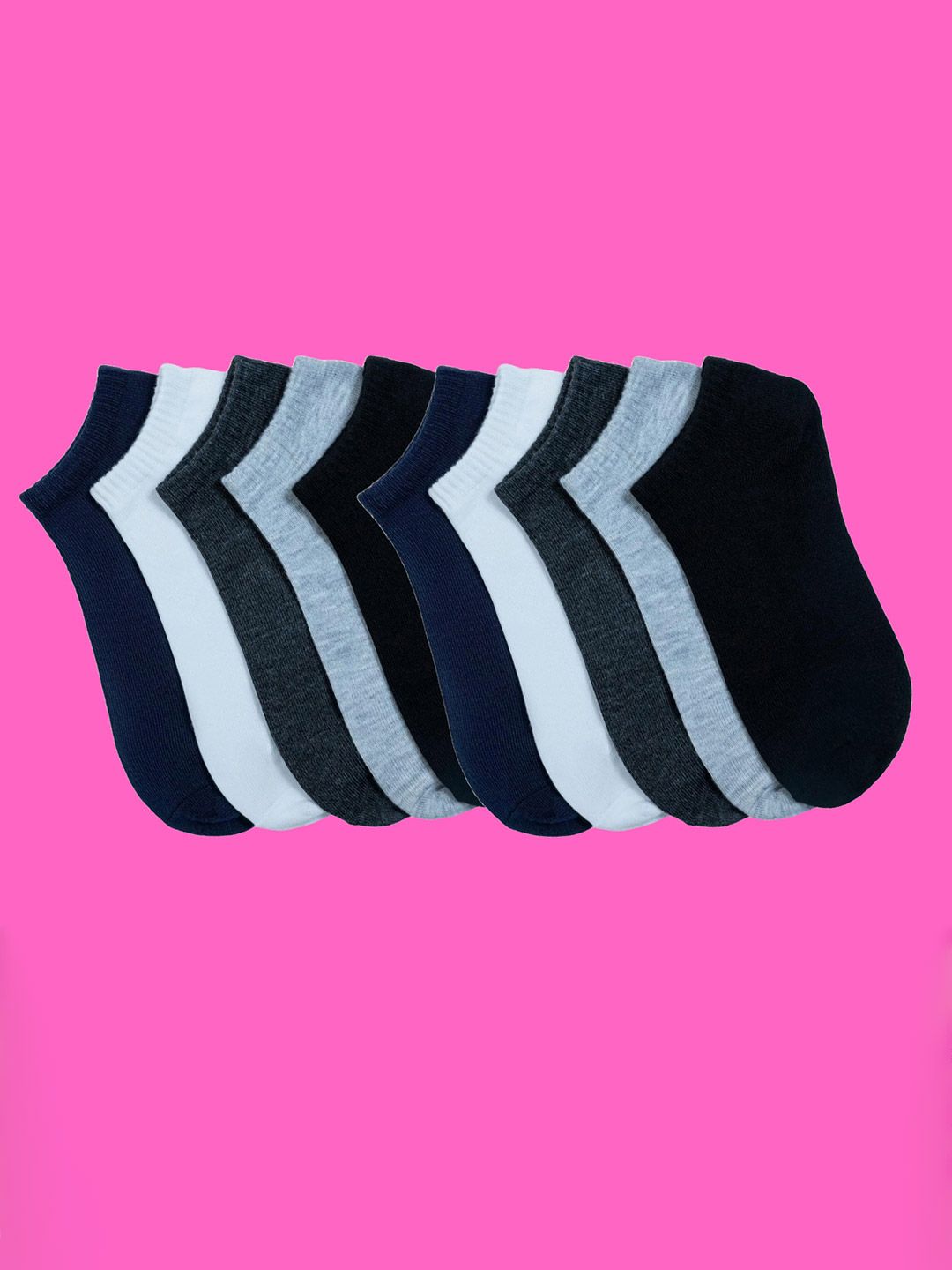 MJE Men Pack of 10 Cotton Blend Assorted Ankle Length Socks-picture-24