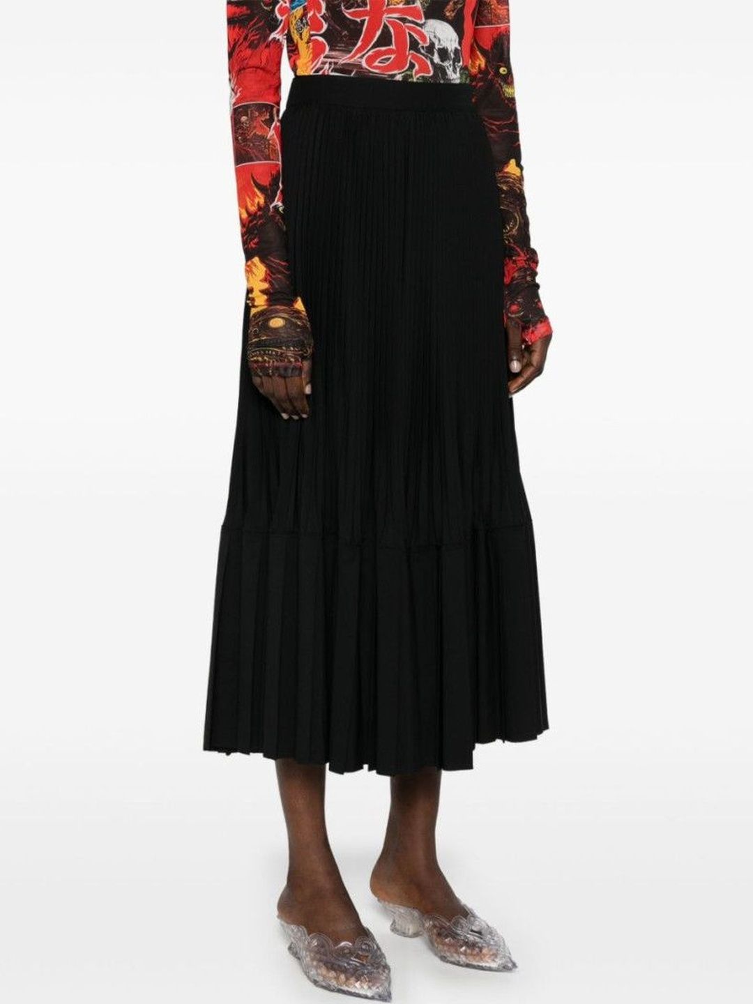 Junya Watanabe Women Black Wool Skirts-picture-58