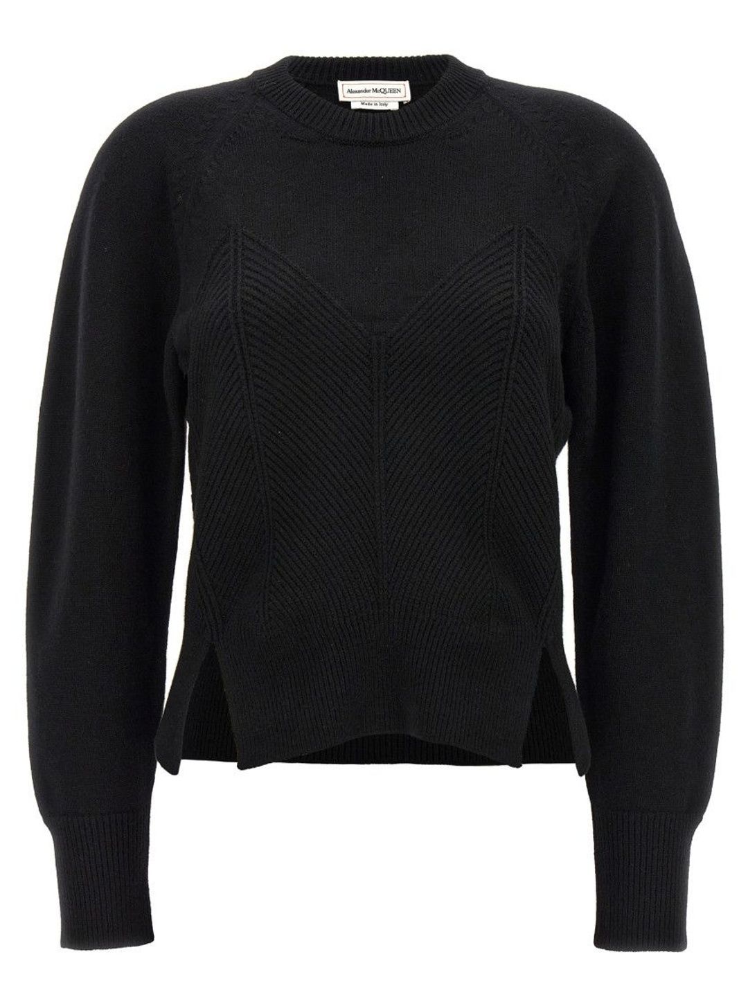 alexander mcqueen Black Chevron Corset sweater-picture-31