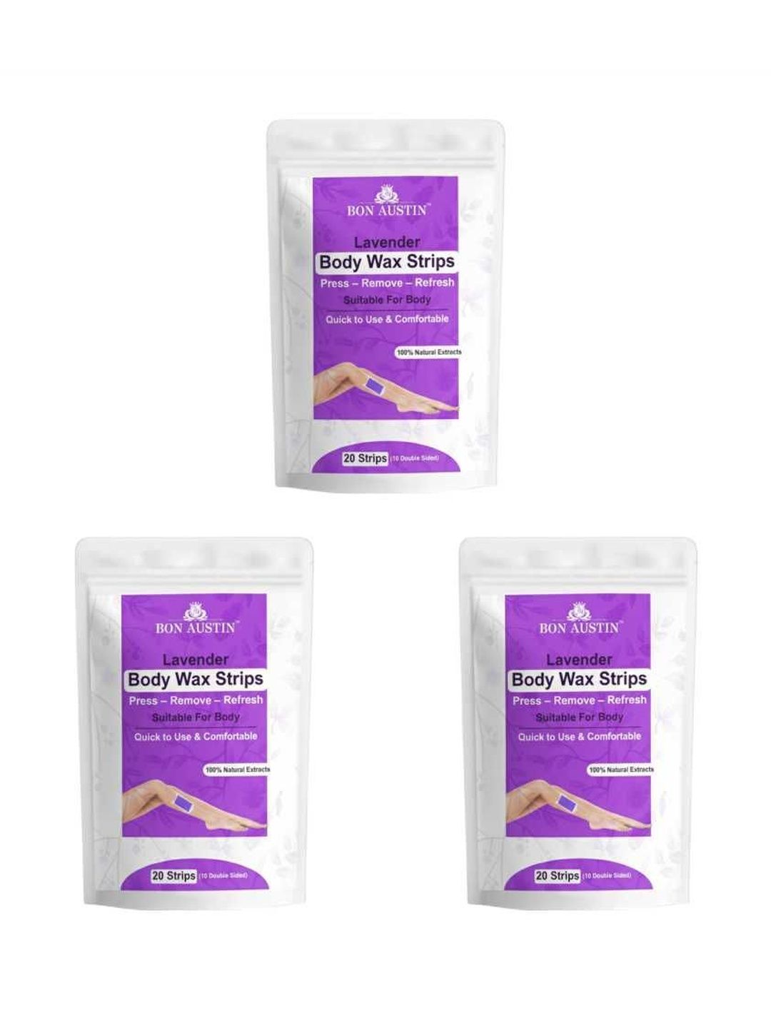 Bon Austin Lavender Wax Strips - 60 Strips-image-13