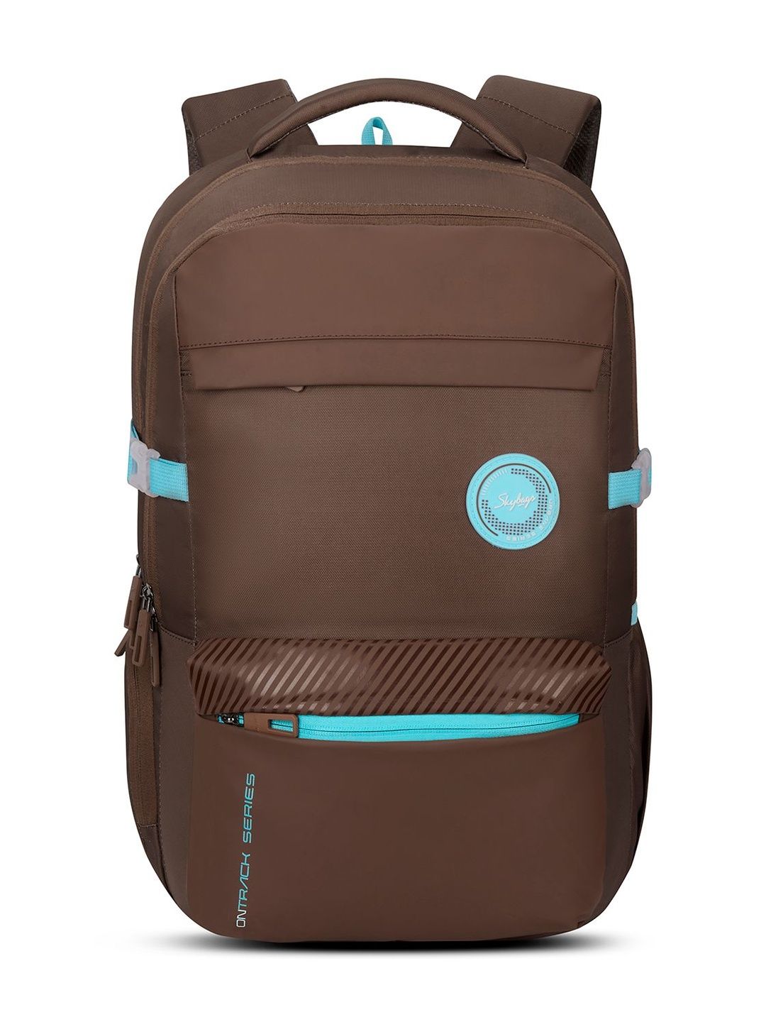 Skybags Unisex Ontrak Dark Brown 17 Inch Compatible Laptop Backpack with Rain Cover - 30L-picture-34