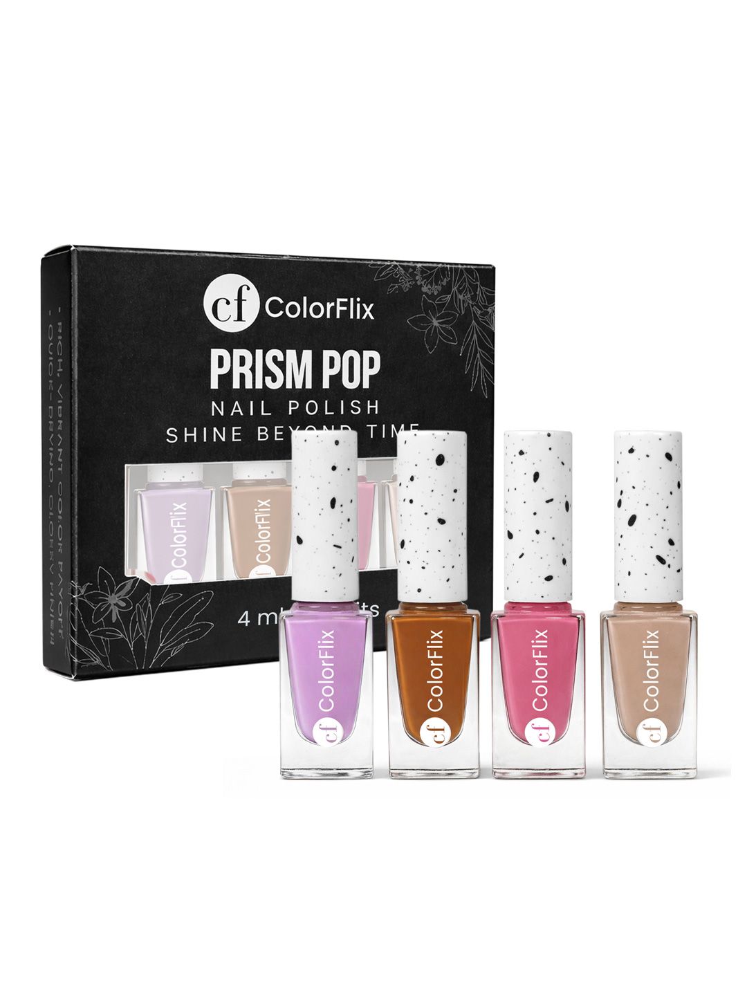 COLORFLIX Set Of 4 Prism Pop Long Stay Nail Polish - 4 ml Each - Cotton Candy-image-2