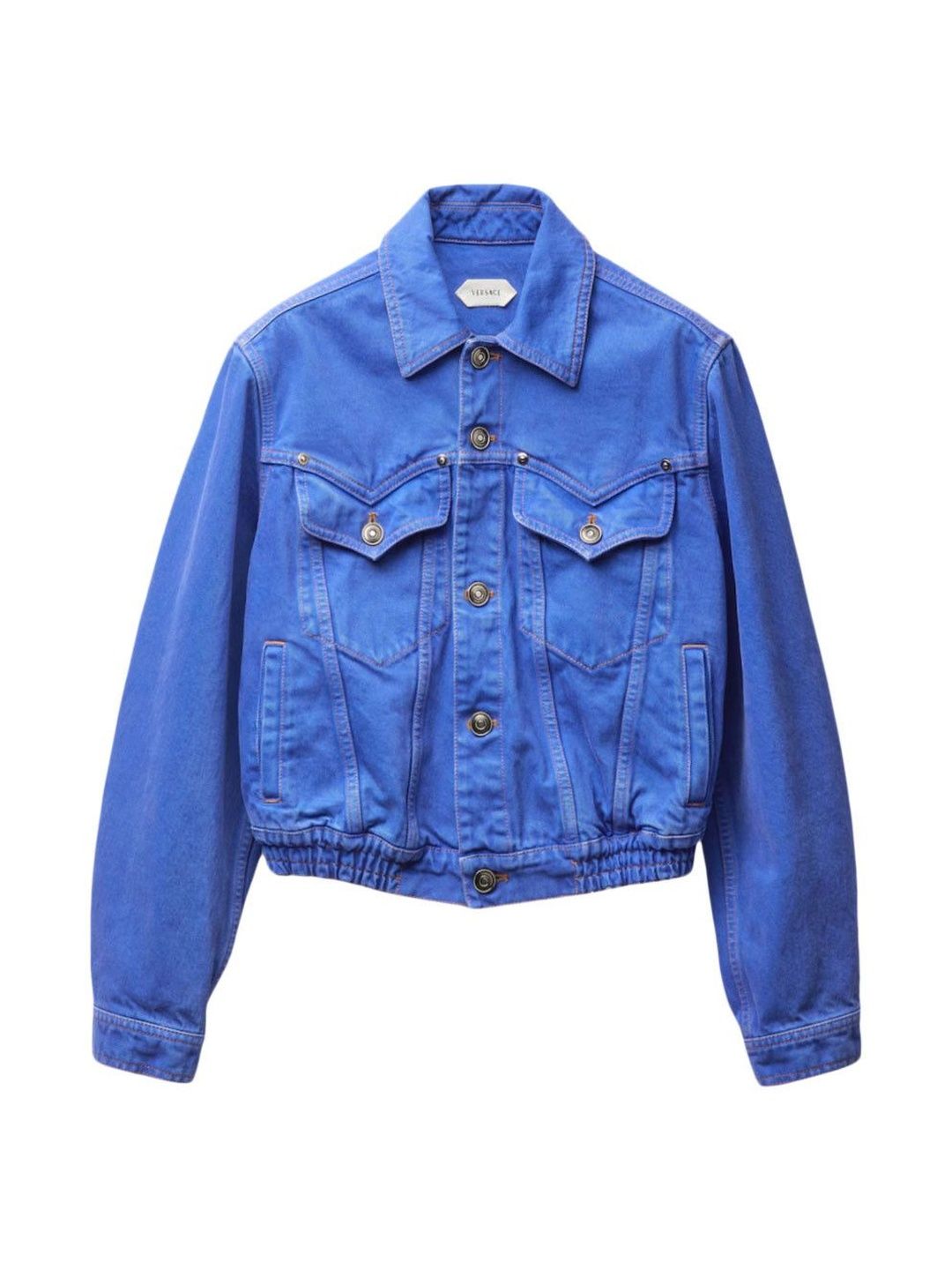 versace Denim Blue Shirt Collar Jacket-picture-29