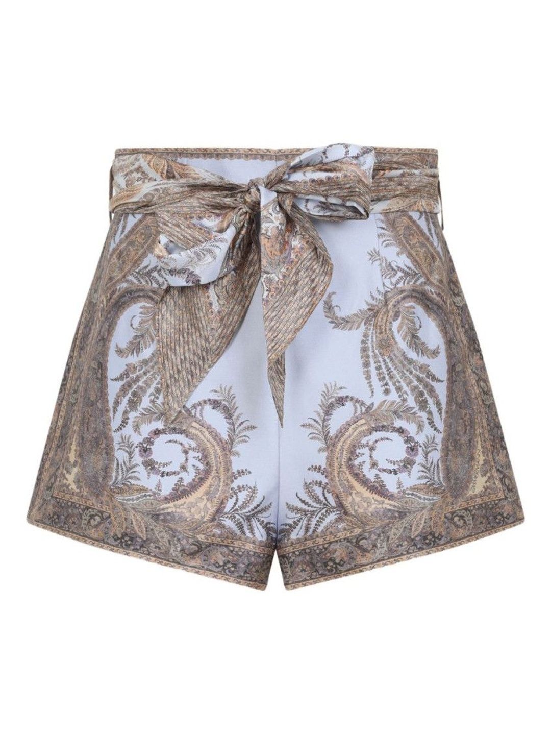 Light Purple Paisley-print Belted Shorts-image-40