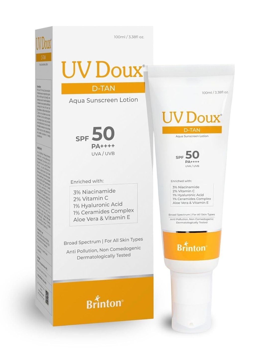 Brinton UV Doux D-Tan Aqua Sunscreen Lotion SPF 50 PA ++++ - 50 ml-image-11