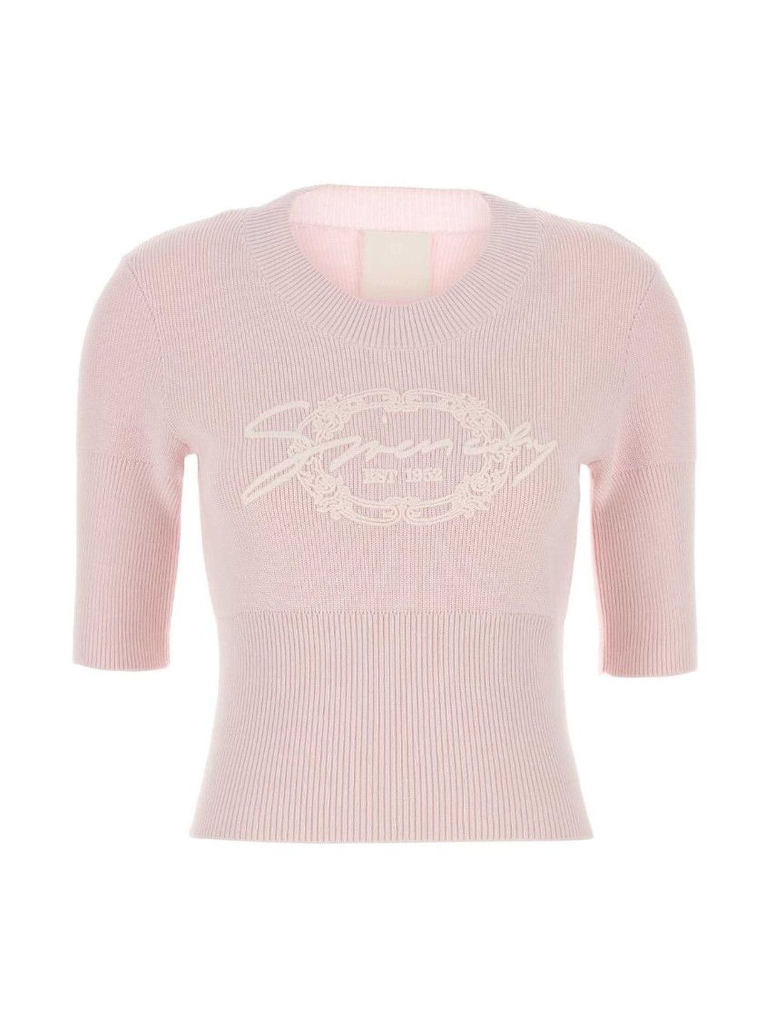 givenchy Pink Logo Elbow-Sleeve Rib-Hem Sweater-picture-37