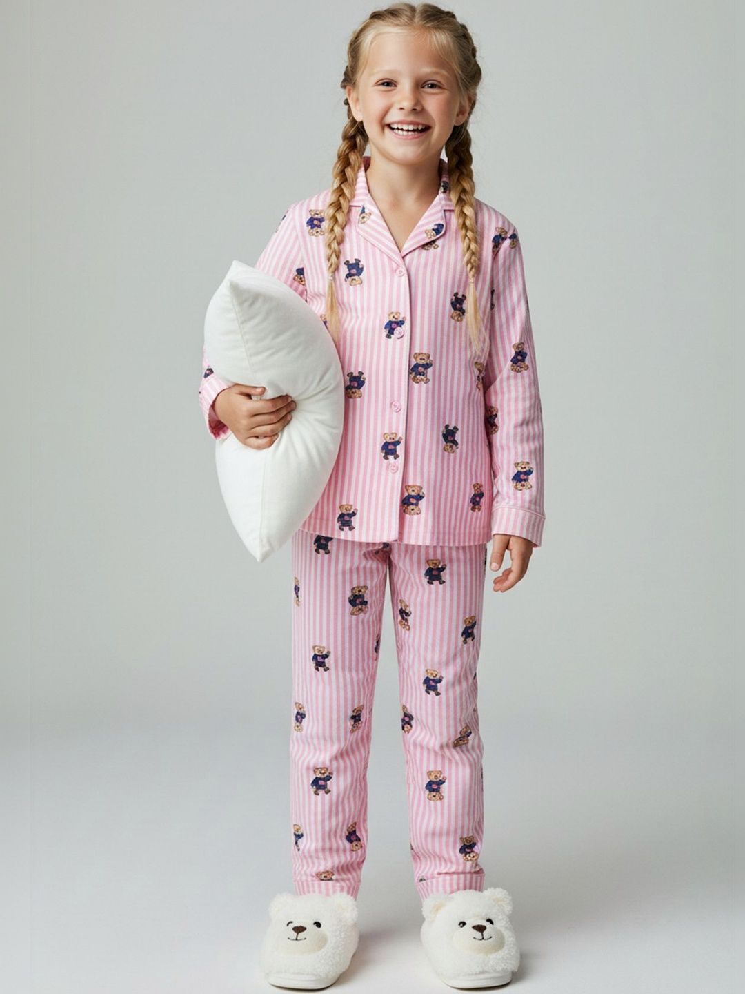 Trendyol Girls Striped Long Sleeves Nightdress-picture-14
