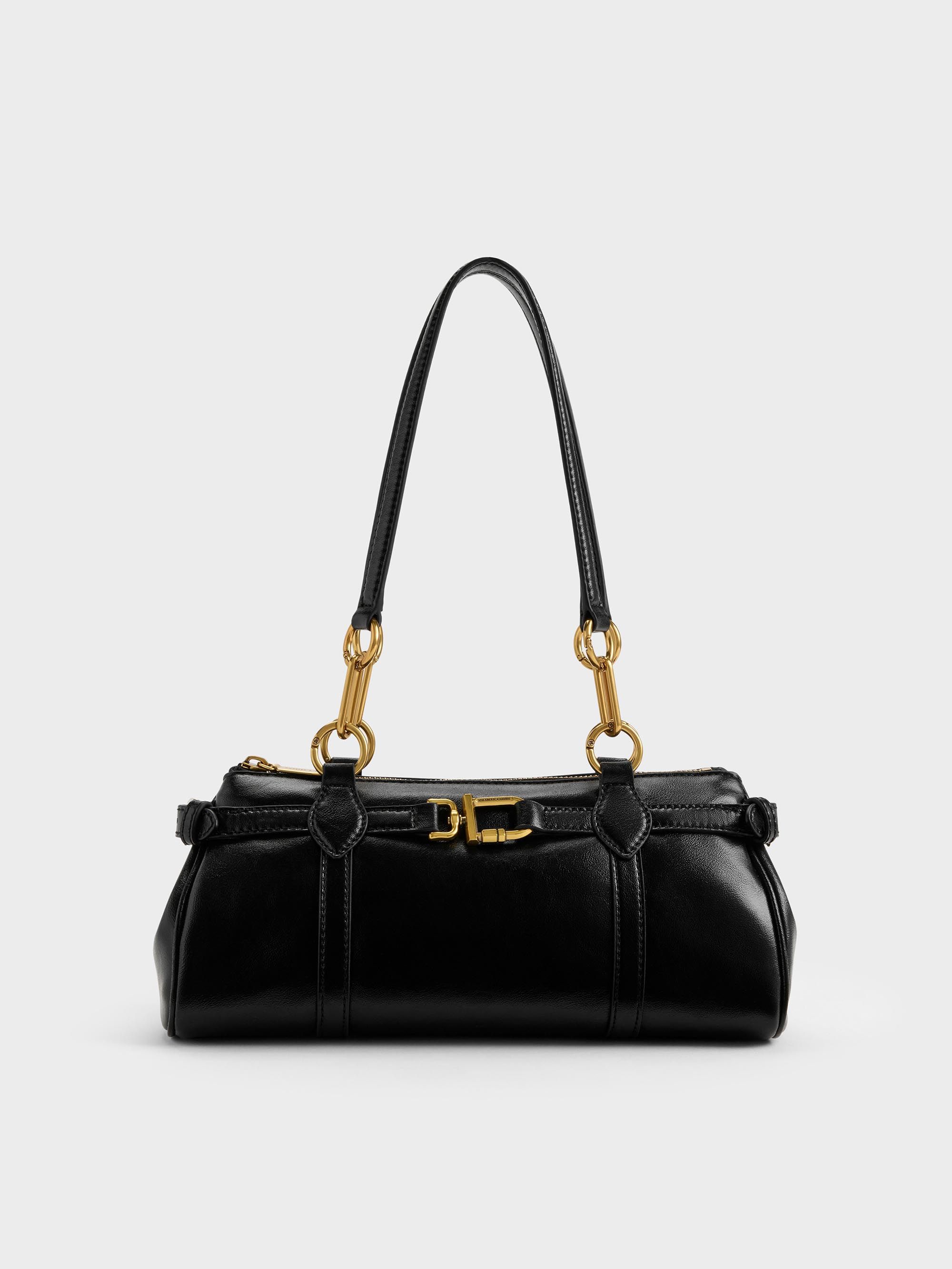CHARLES & KEITH Gwynne Metallic-Accent Elongated Shoulder Bag-picture-40