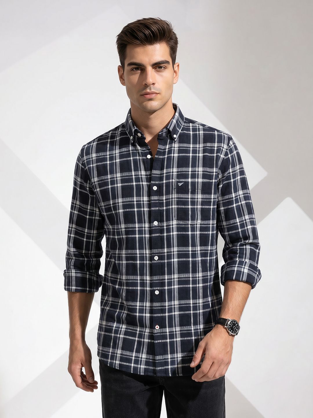INVICTUS Checked Pure Cotton Casual Shirt-picture-15