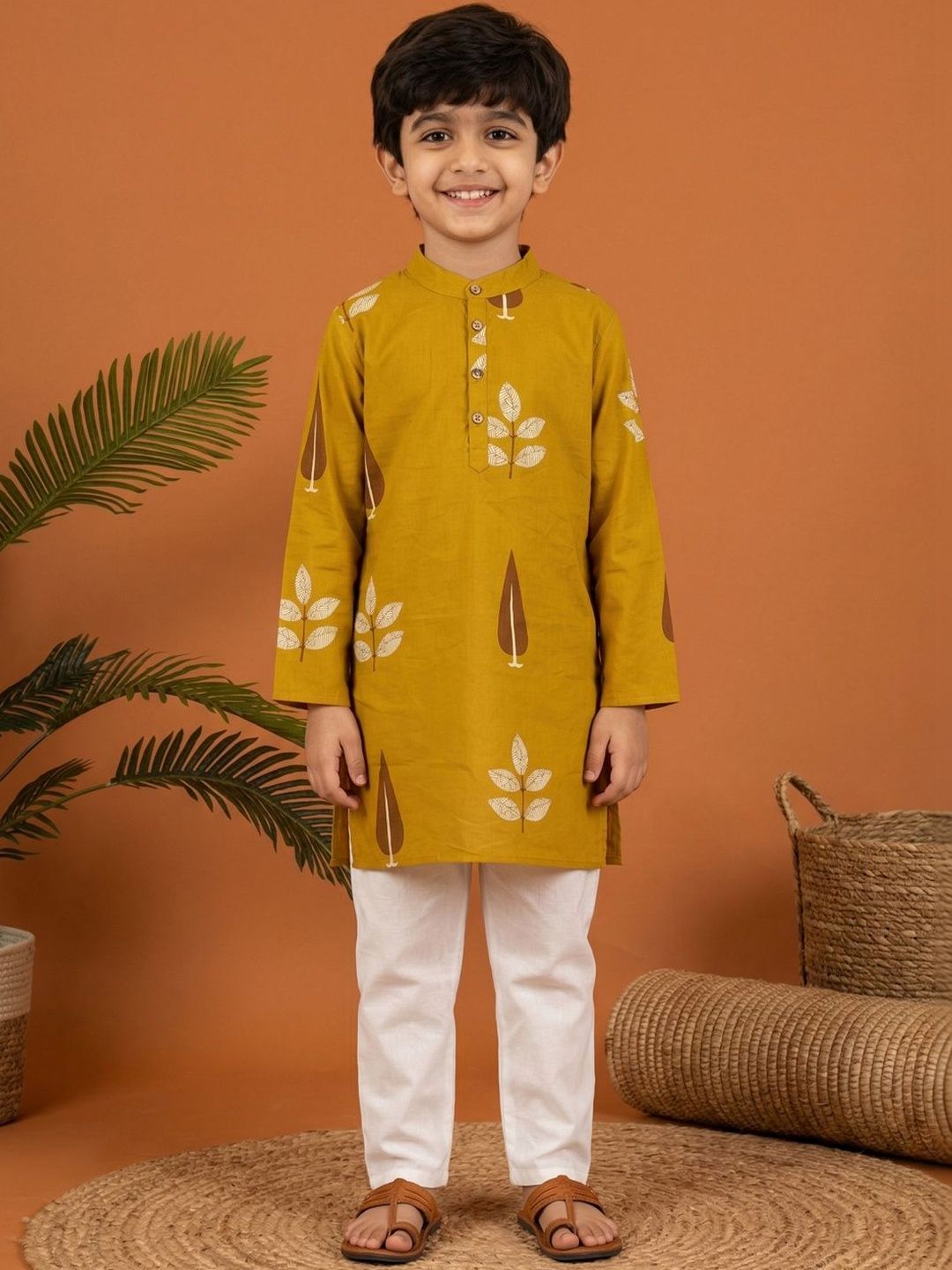 Readiprint Boys Ethnic Motifs Printed Regular Pure Cotton Kurta with Pyjamas-picture-51